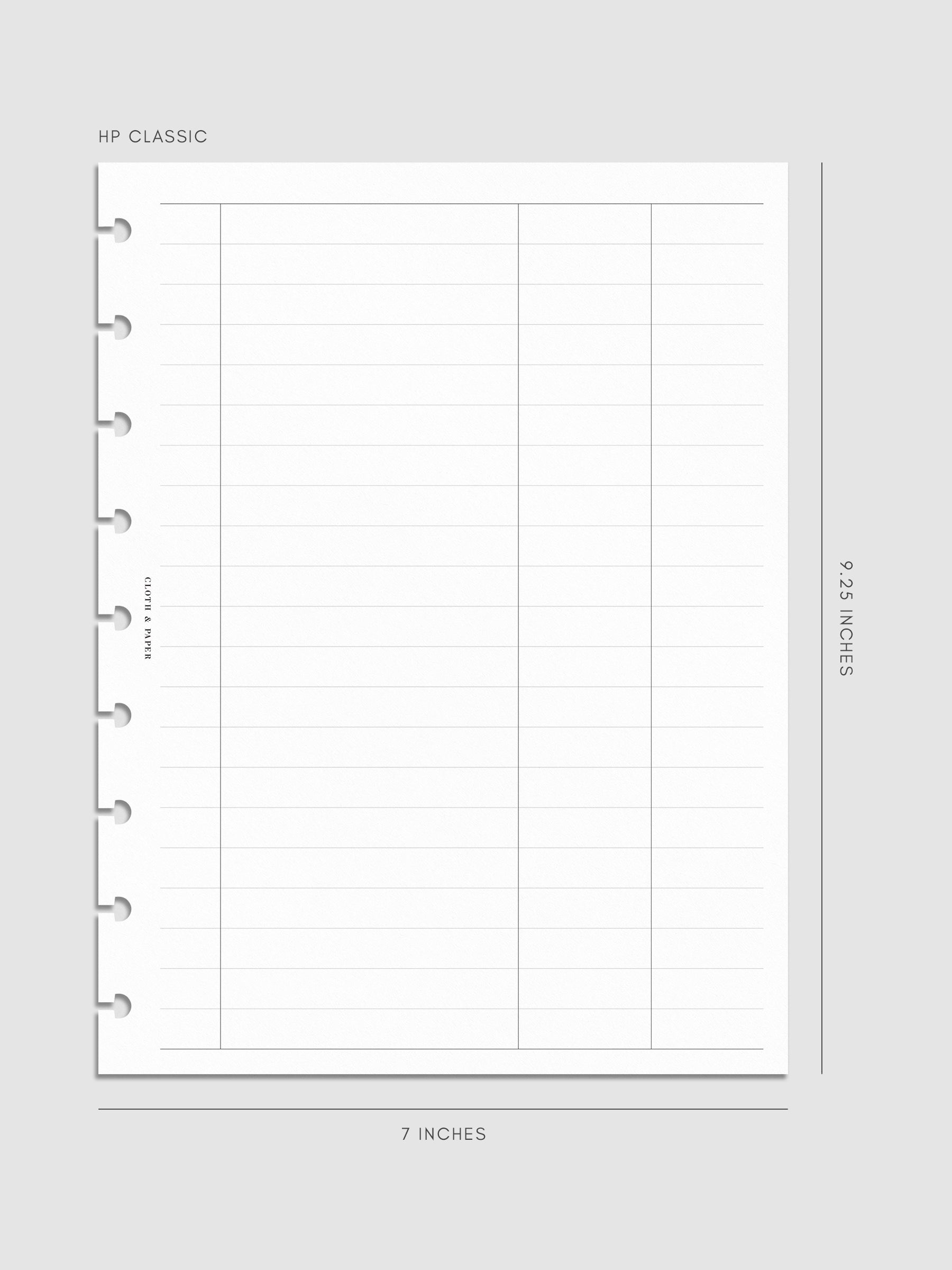 Digital mockup of insert in HP Classic