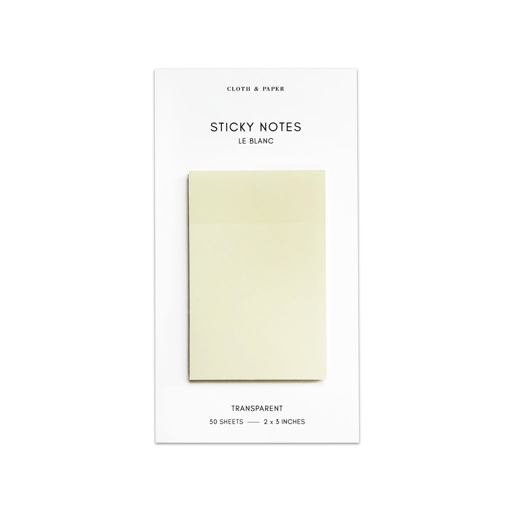 Transparent Rectangular Sticky Notes | Blanc | 2x3 | Cloth and Paper