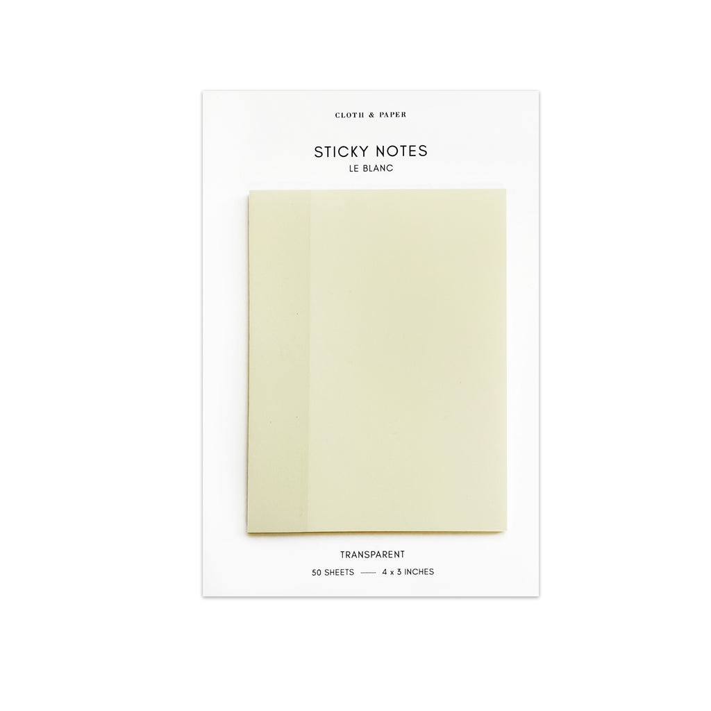 Transparent Rectangular Sticky Notes | Blanc | 4x3 | Cloth and Paper