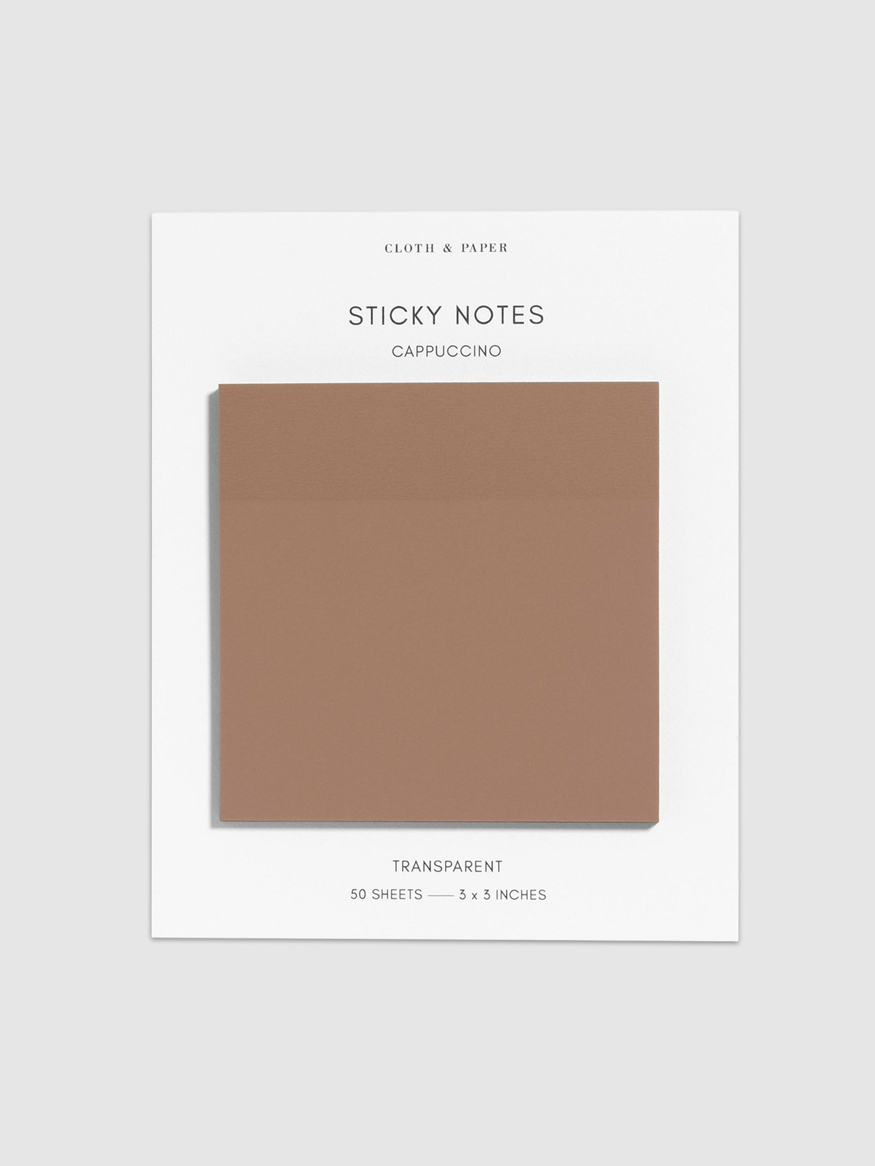 Sticky notes on their backing displayed on a neutral background. Color pictured is Cappuccino.