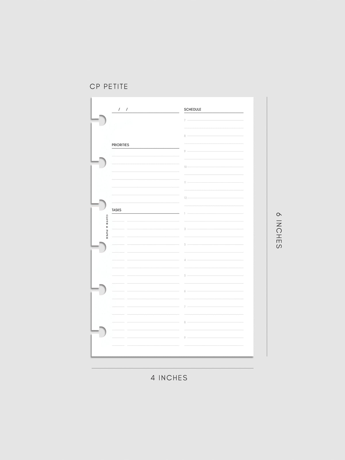 Undated Daily Planner Inserts | Refreshed Layout | Cloth & Paper