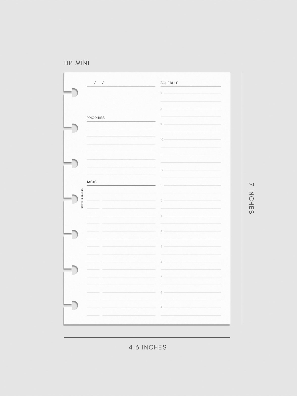 Undated Daily Planner Inserts | Refreshed Layout | Cloth & Paper