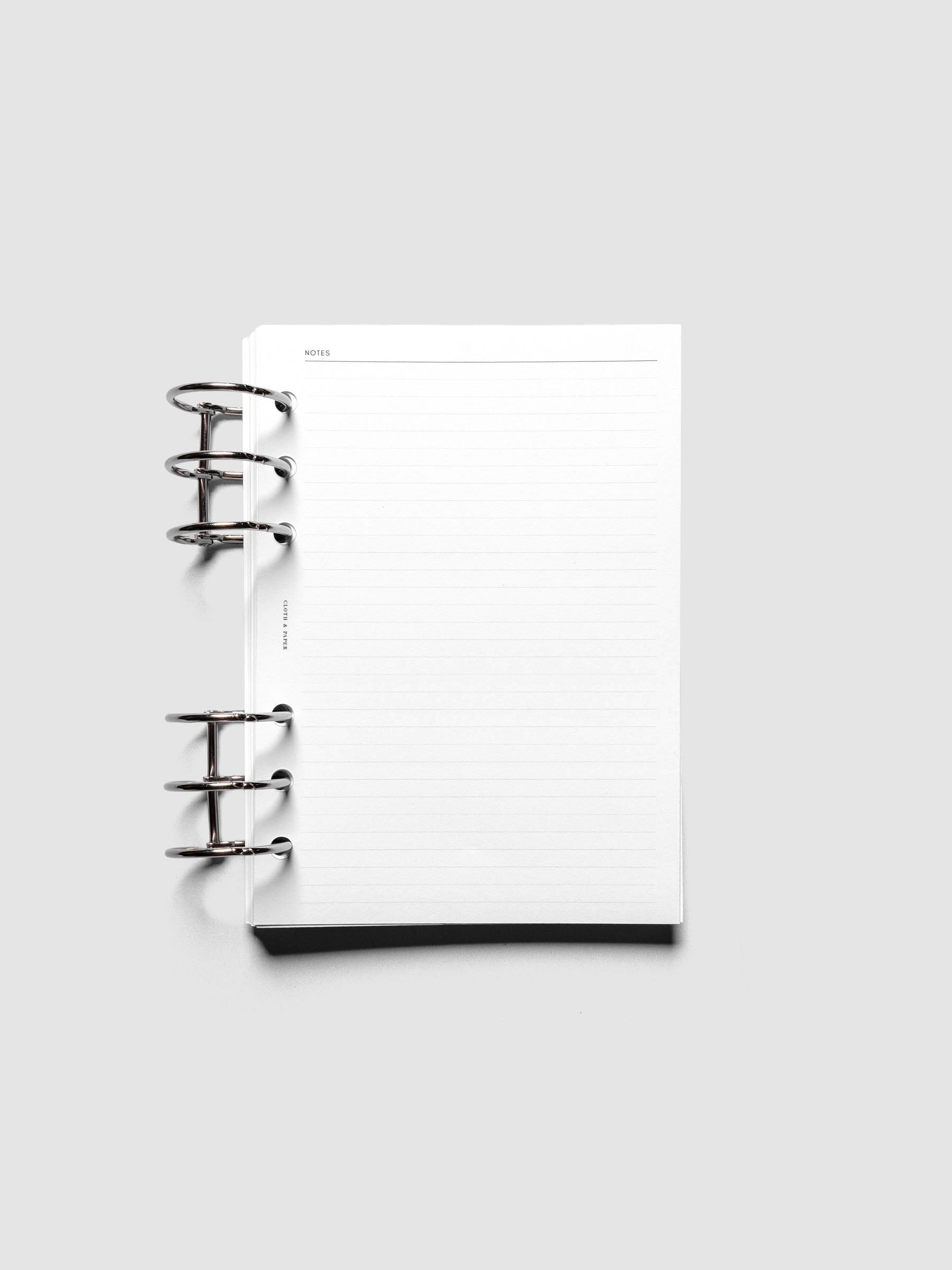 Notes page of the Personal Wide Undated Weekly Notes Planner Inserts shown ringbound.