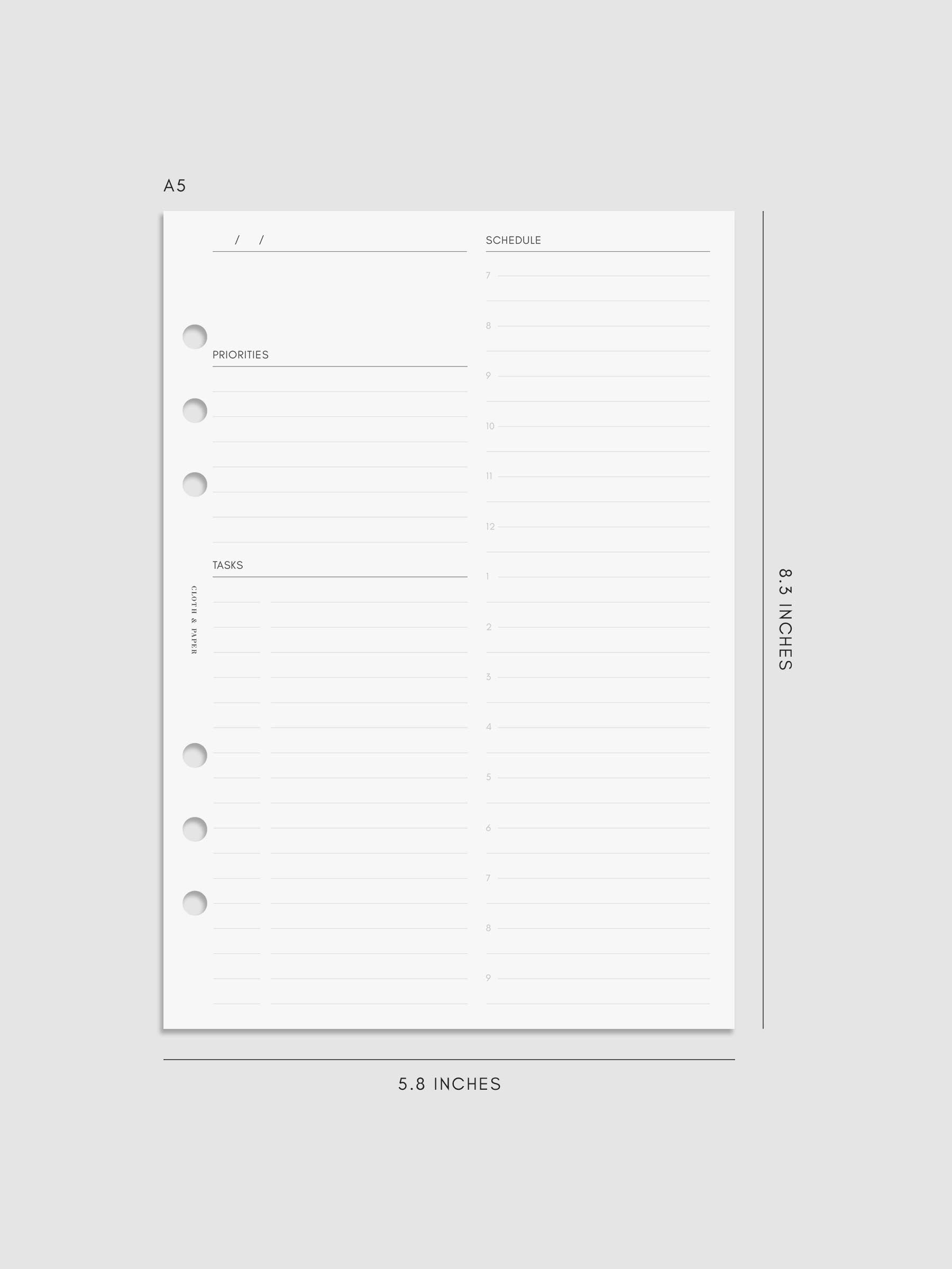Digital mockup of insert in A5.