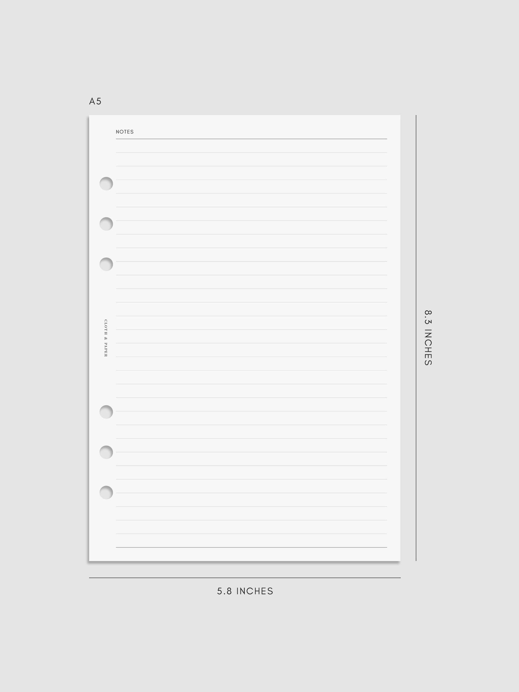 Digital mockup of insert in A5.