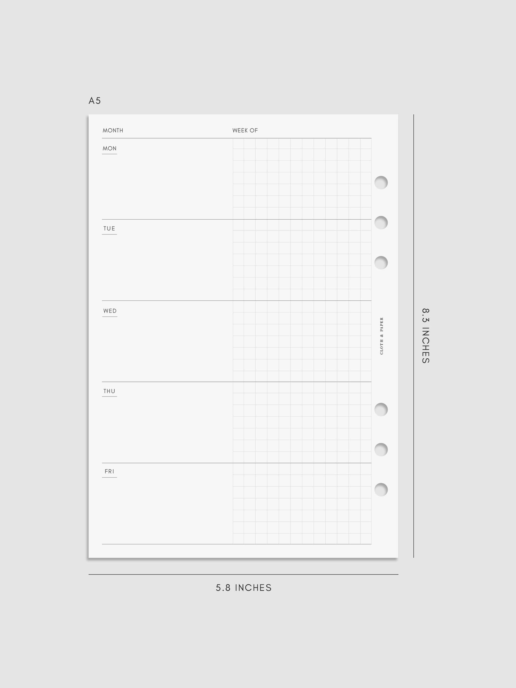 Digital mockup of insert in A5.
