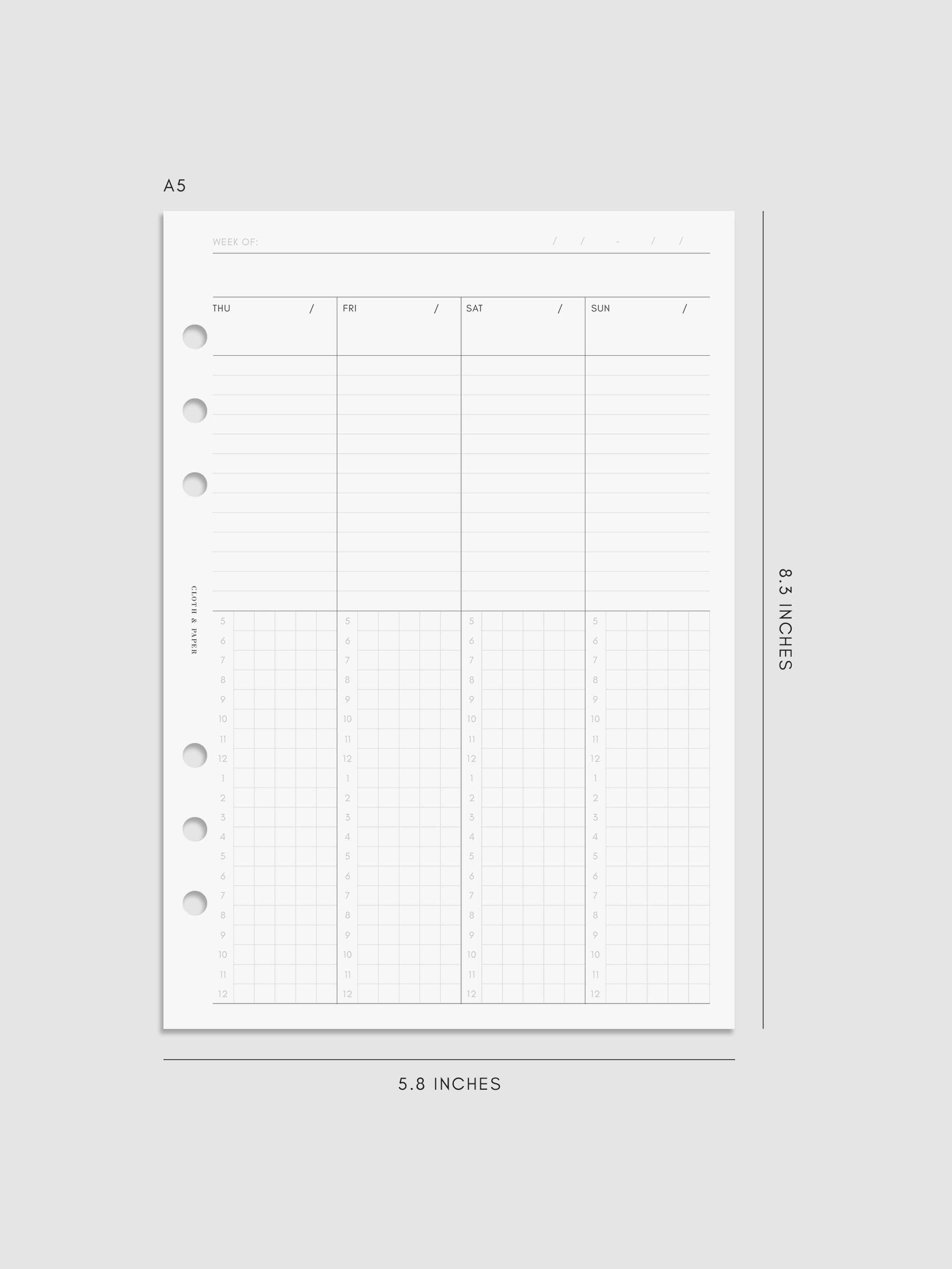 Digital mockup of insert in A5.