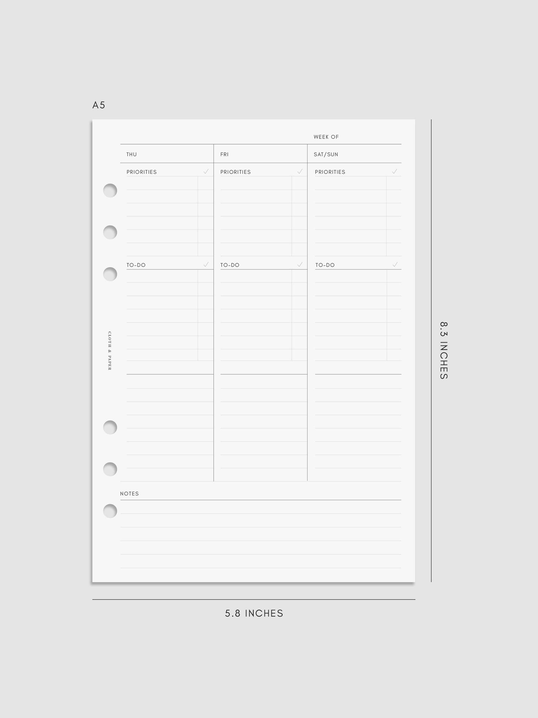 Digital mockup of insert in A5.