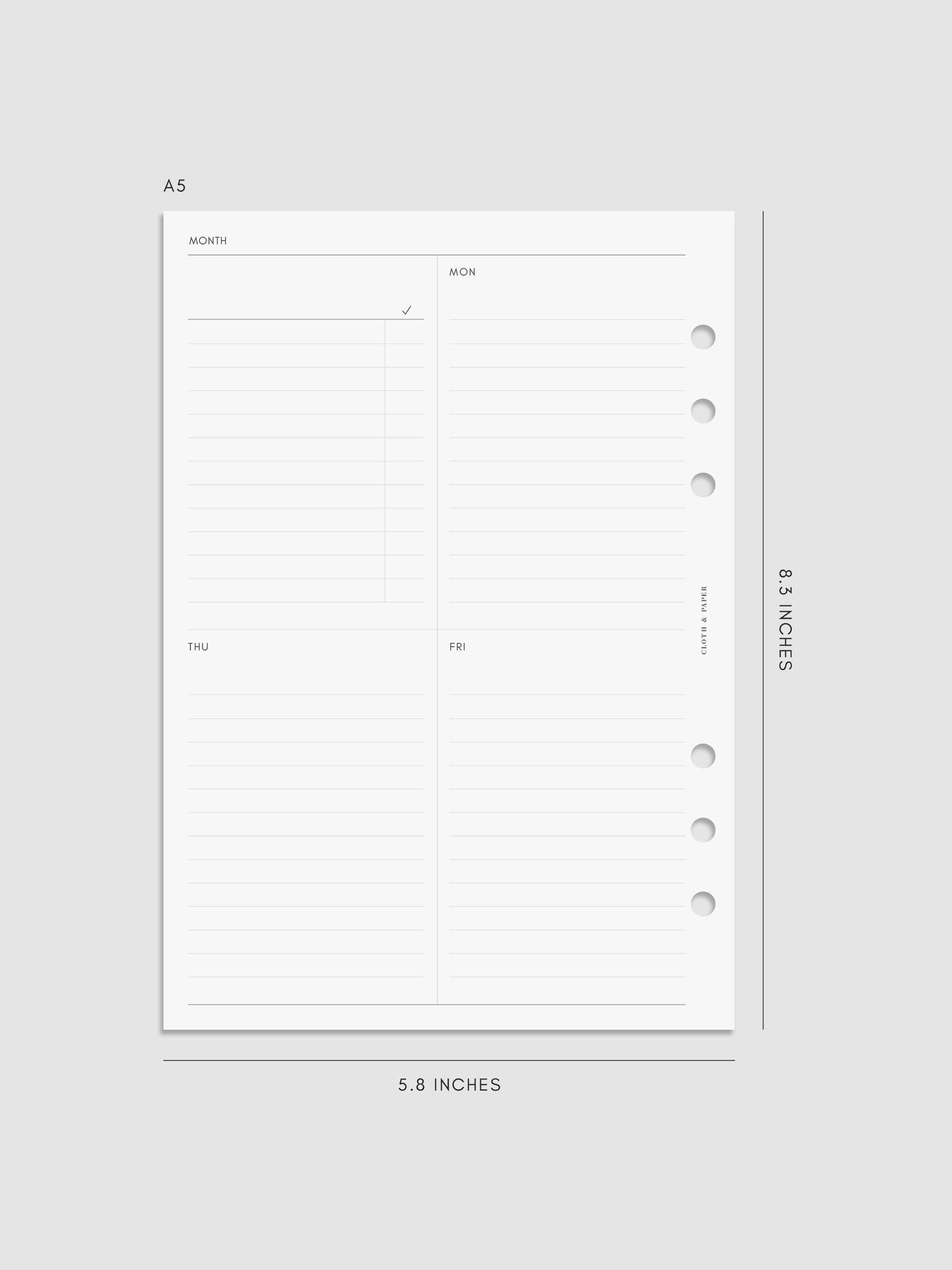 Digital mockup of insert in A5.