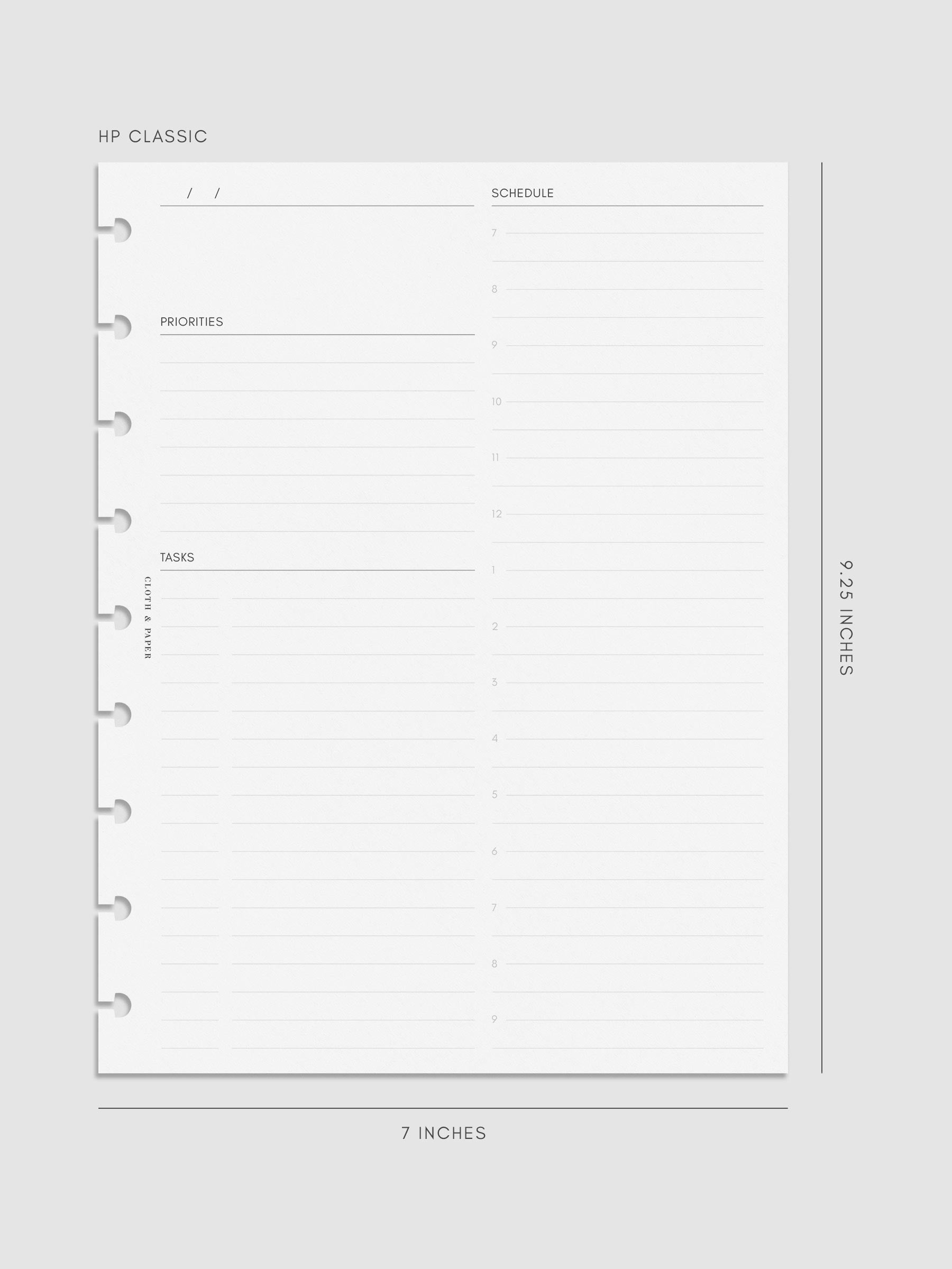 Digital mockup of insert in HP Classic.