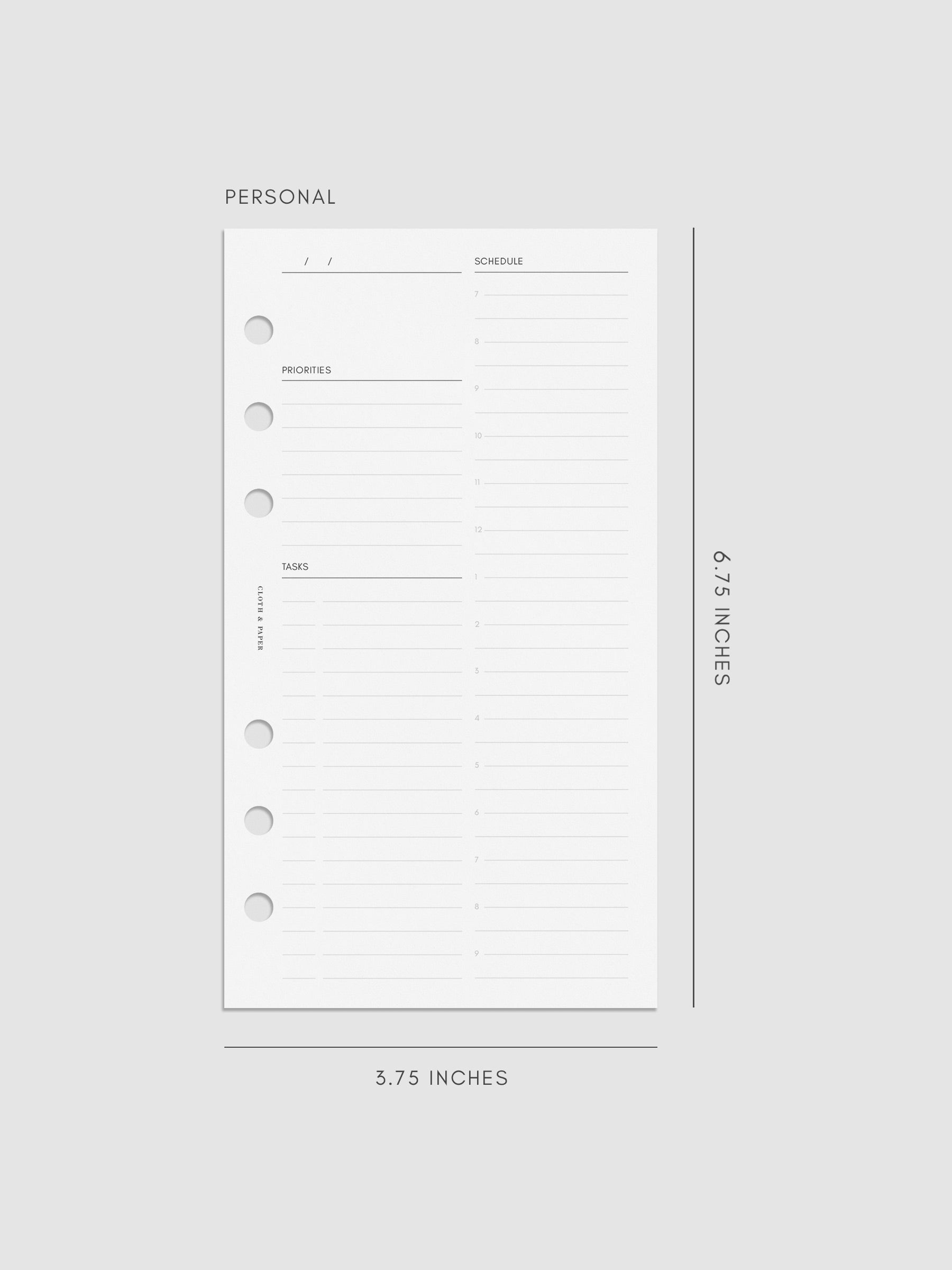 Digital mockup of insert in Personal.