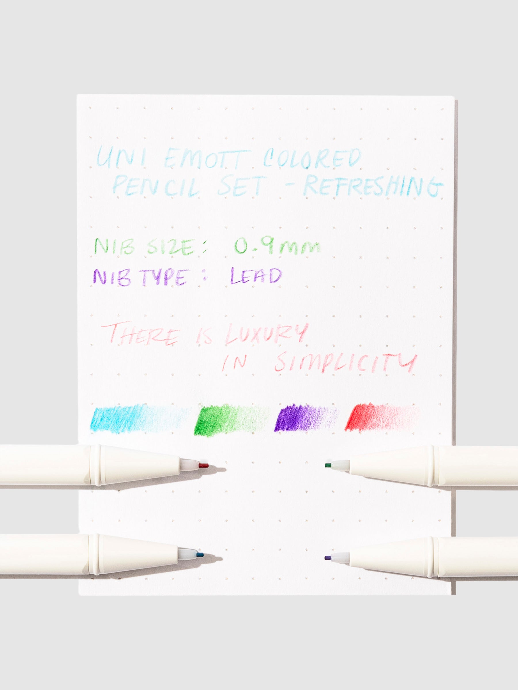 Pen testing sheet for refreshing color palette.