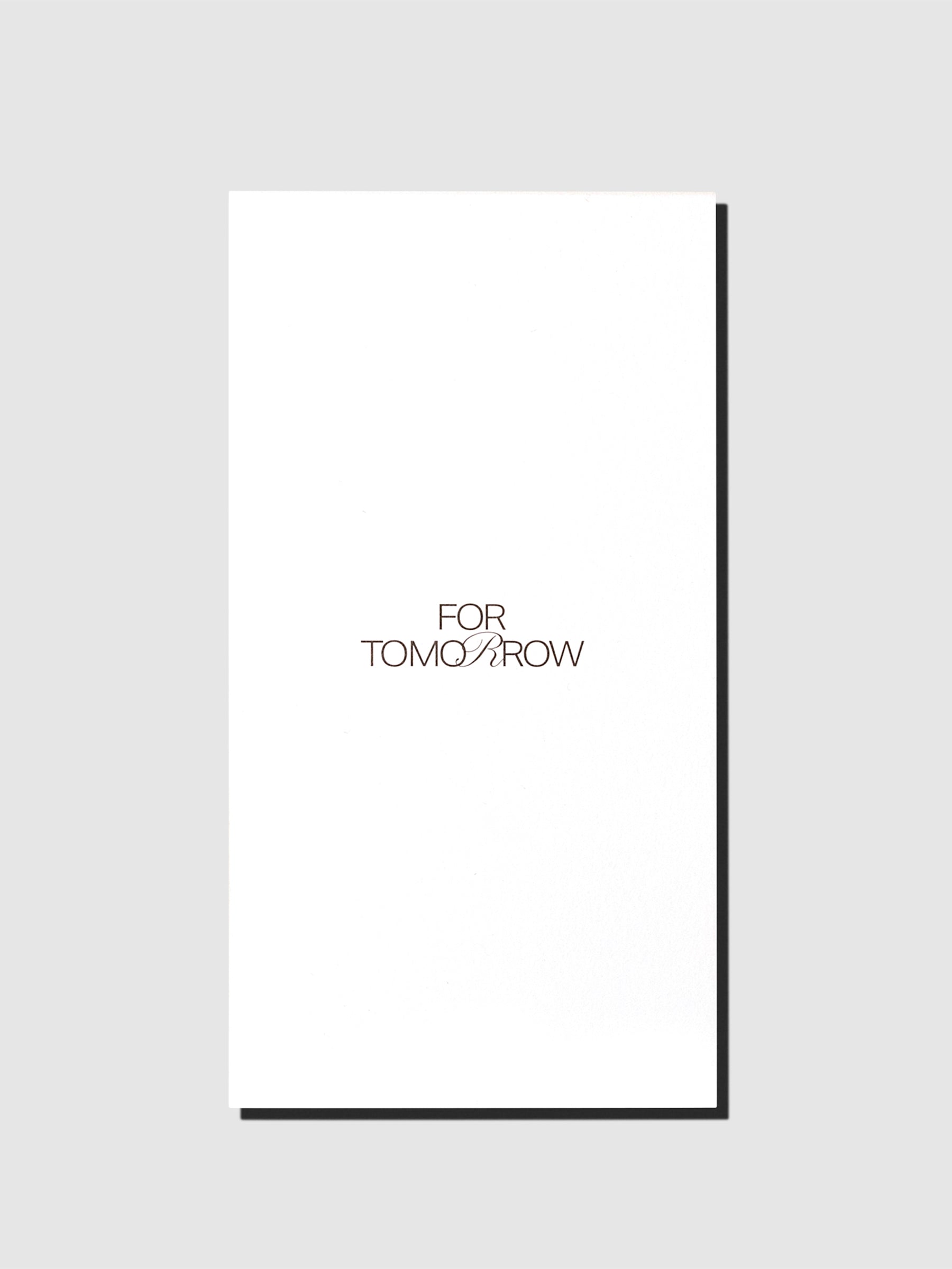 Valet Tag Sticky Note, Cloth and Paper. Sticky note packaging displayed on a neutral background. Text printed on it reads "For Tomorrow"