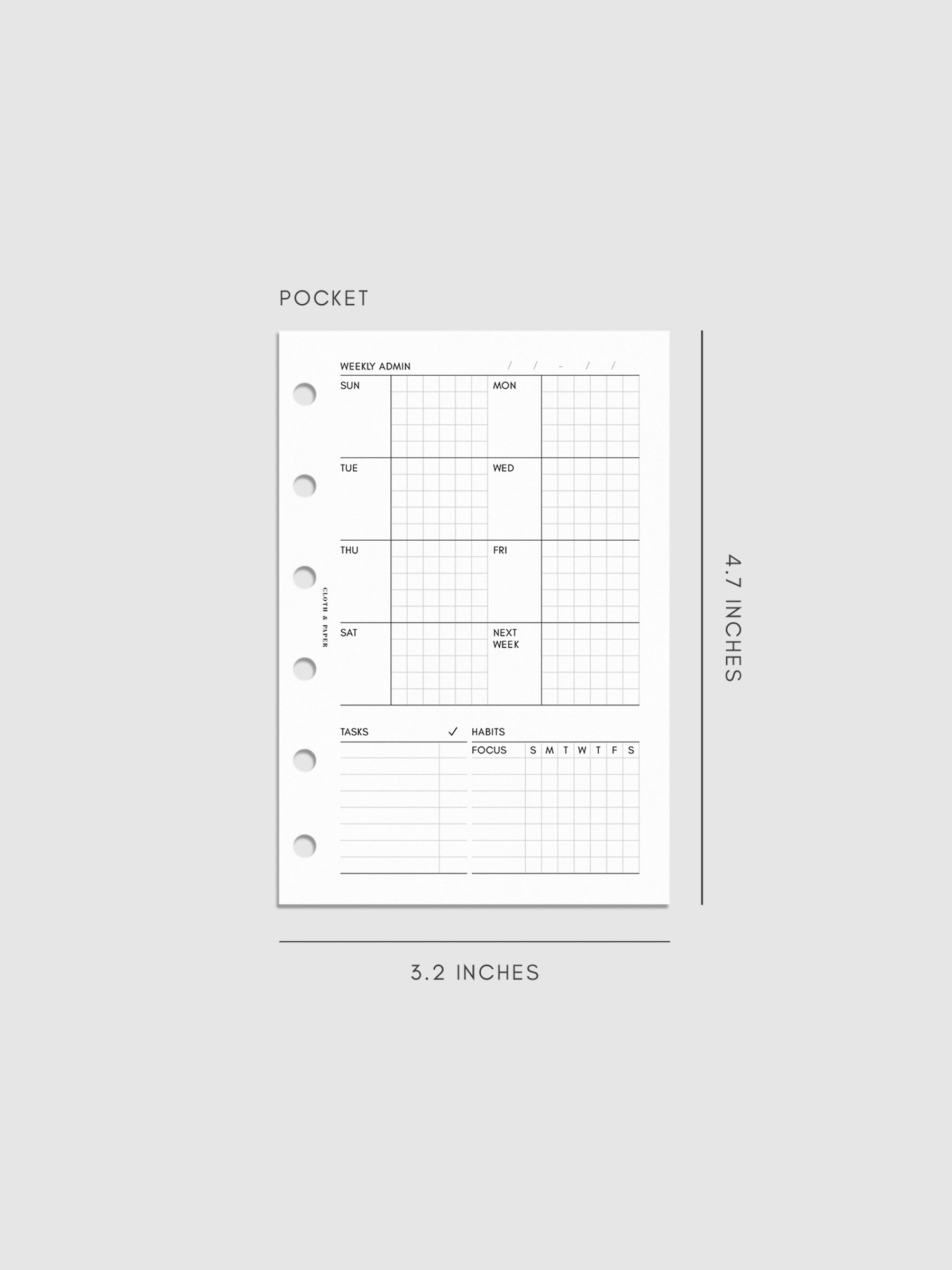 Digital mockup of insert in Pocket sizing. 