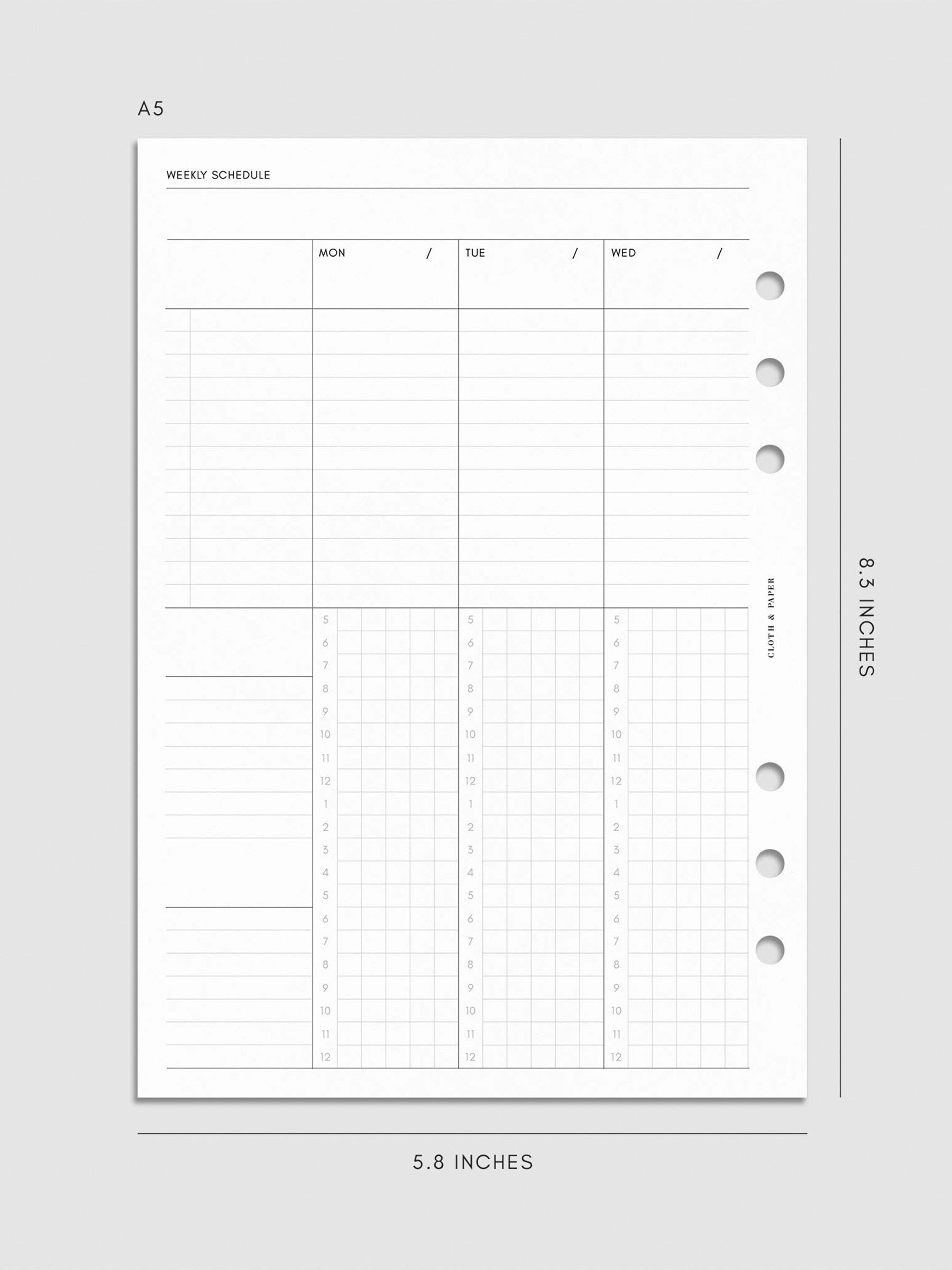 Digital mockup of insert in A5 sizing.