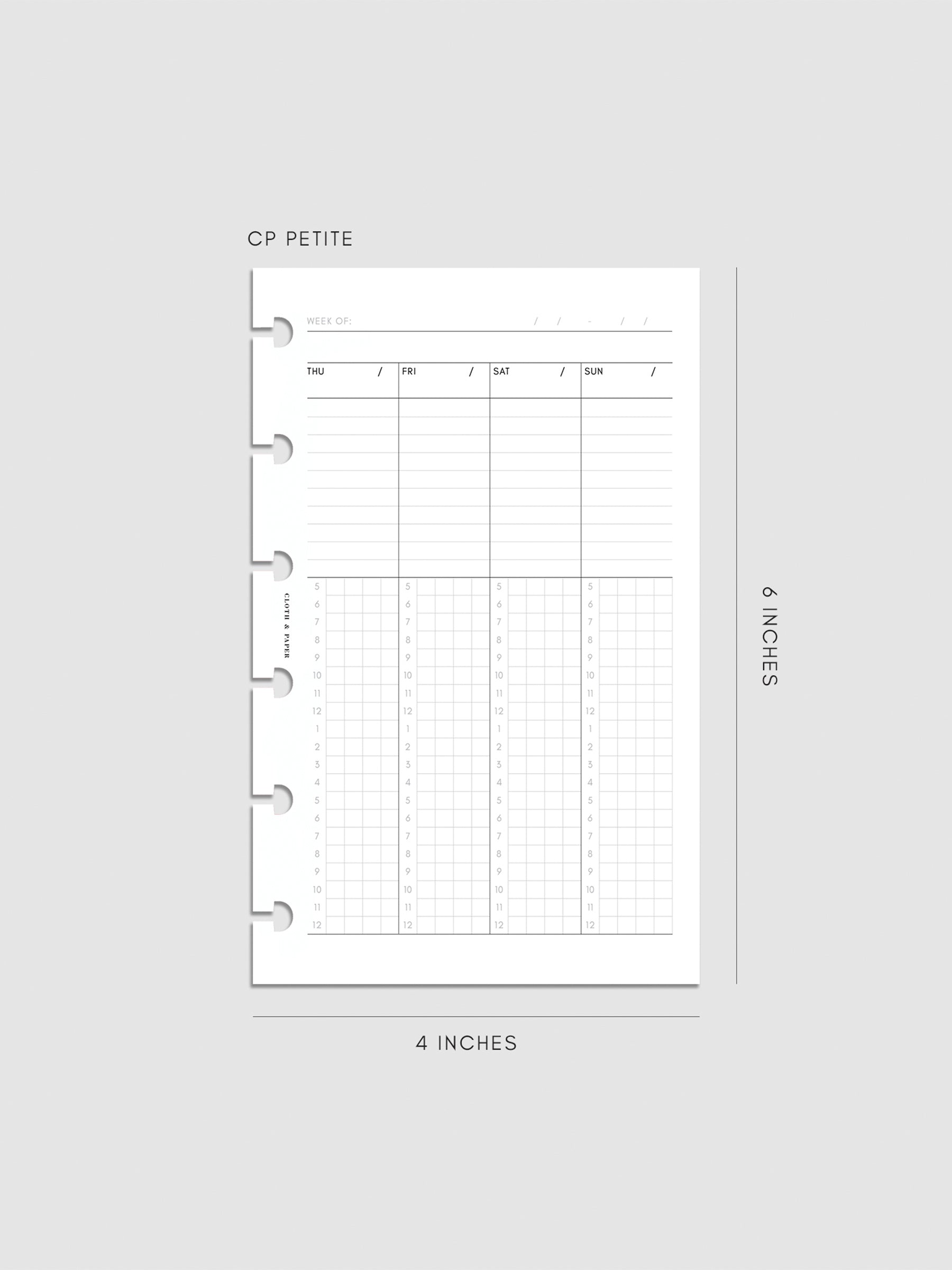 Digital mockup of insert in CP Petite sizing.