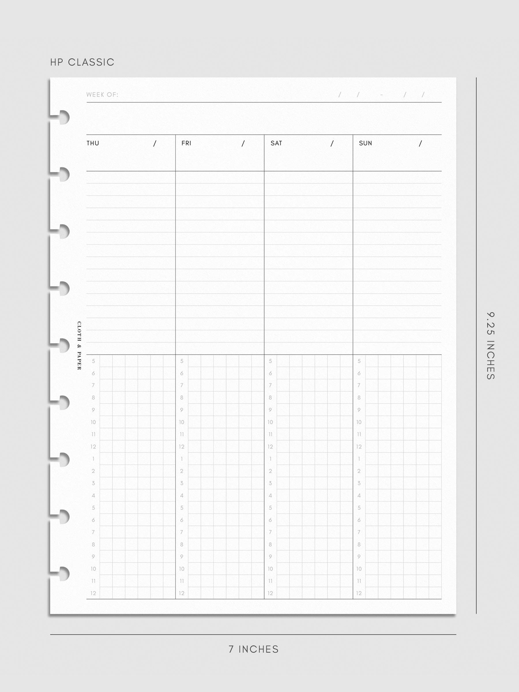 Digital mockup of insert in HP Classic sizing.