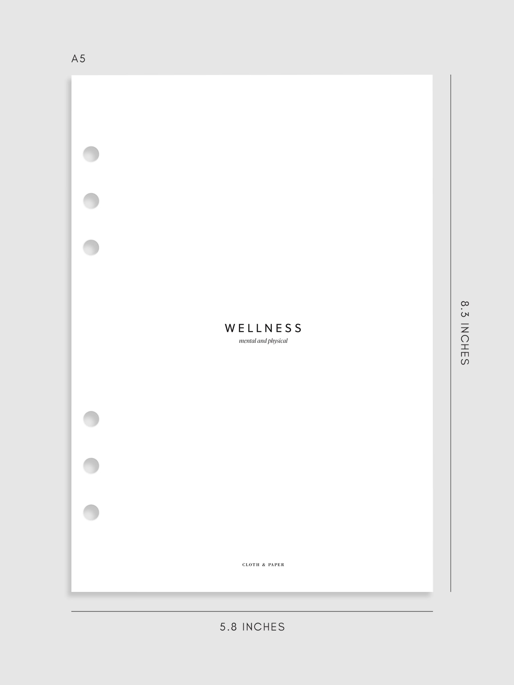 Wellness Section Cover Planner Dashboard