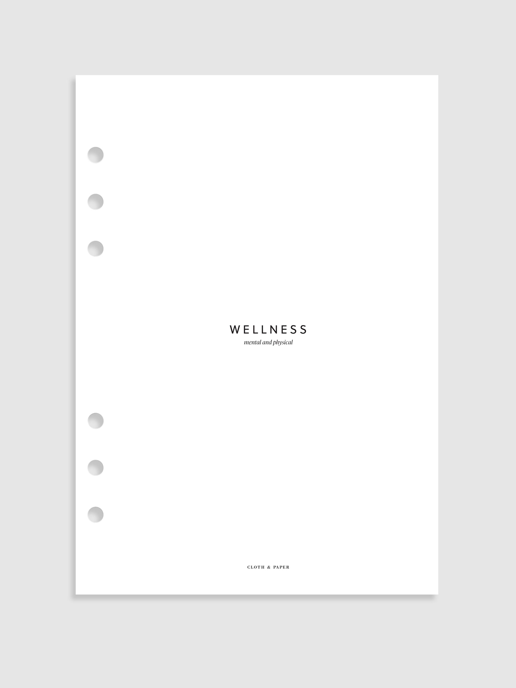Wellness Section Cover Planner Dashboard