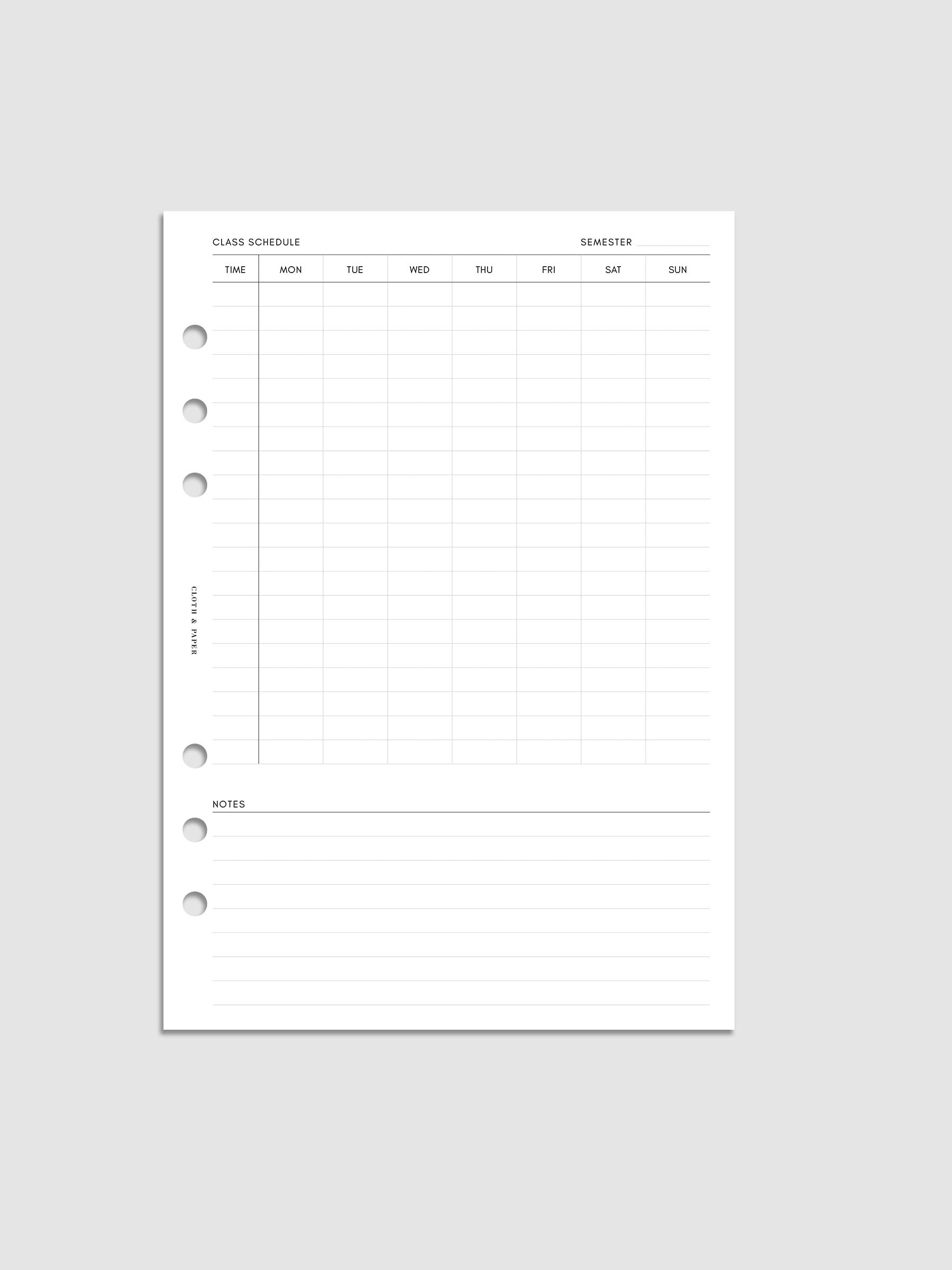Digital mockup of insert in A5.