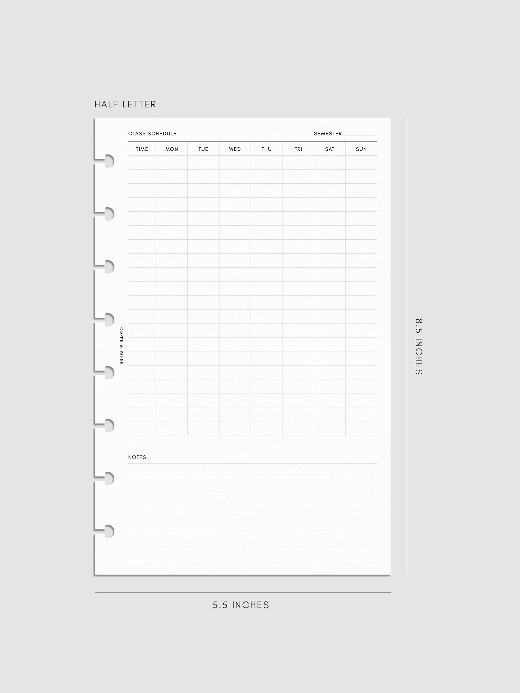 Digital mockup of insert in Half Letter.