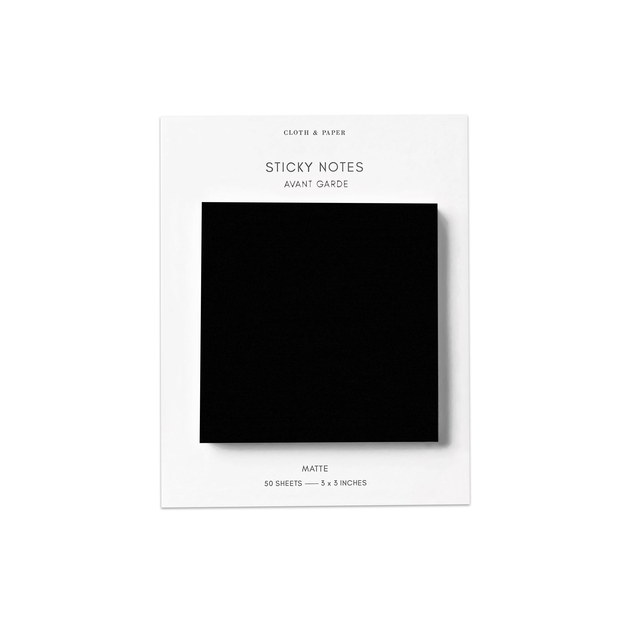 Cloth & Paper Avant Garde Sticky Notes - Black