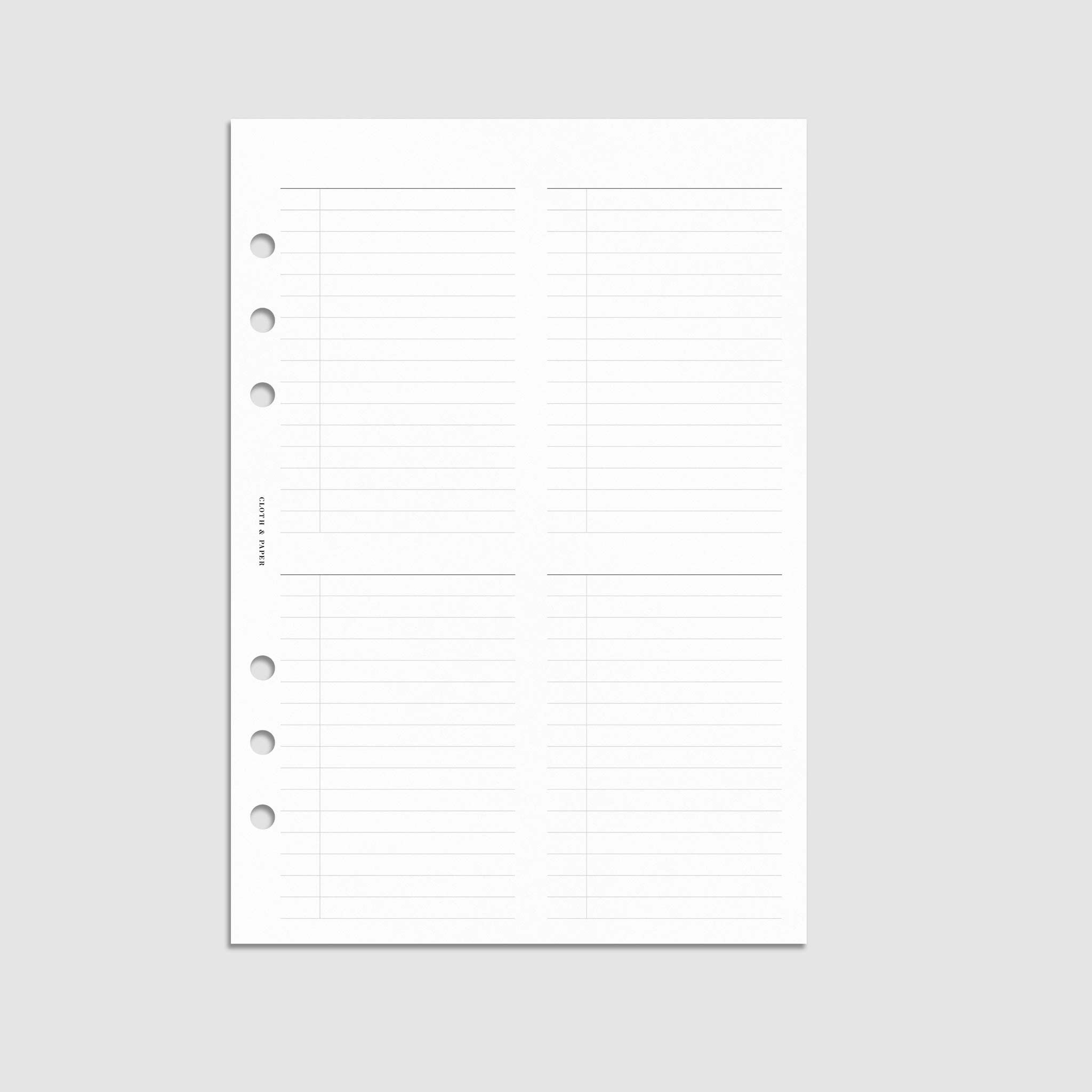 Checklist Planner Insert | Cloth & Paper – CLOTH & PAPER