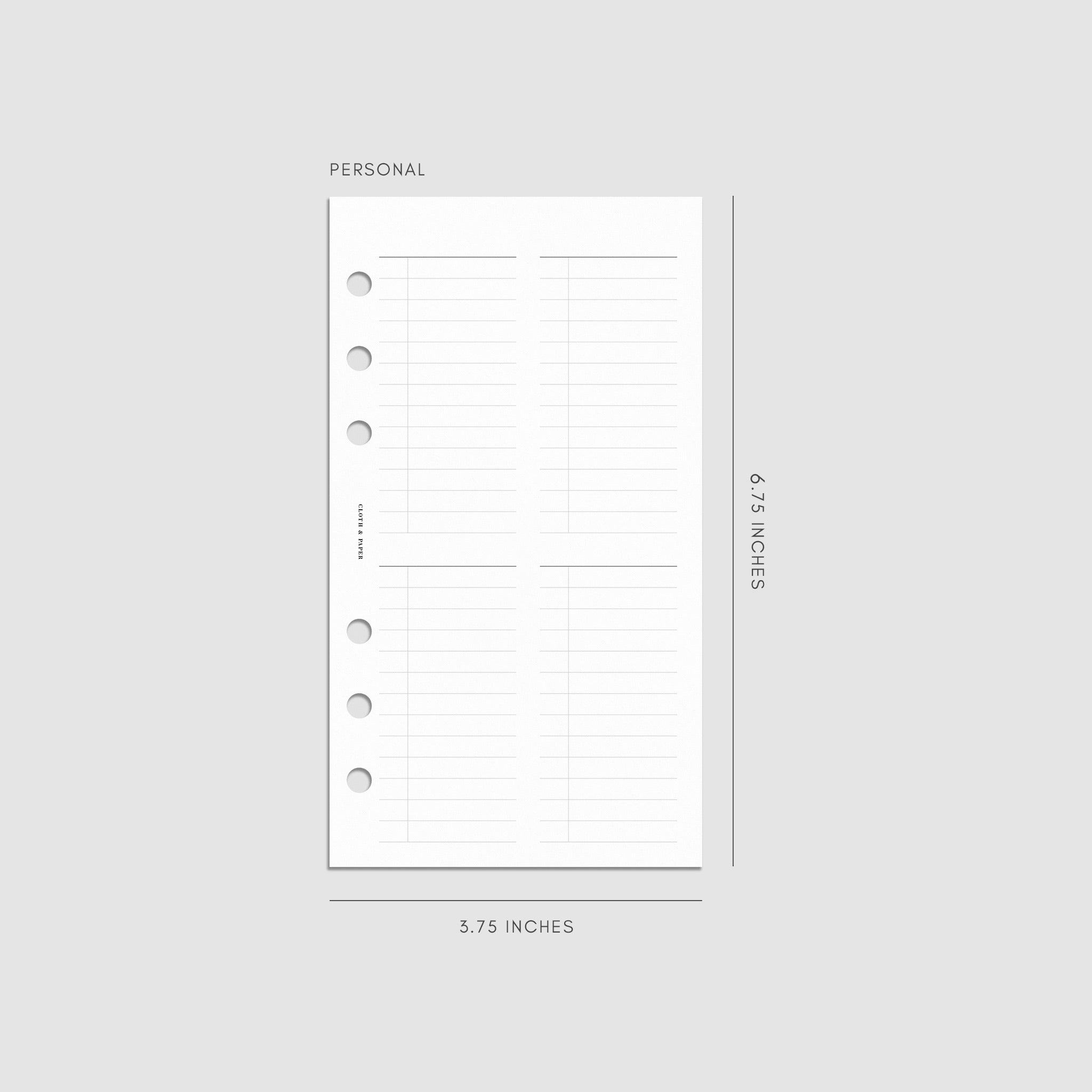 Checklist Planner Insert | Cloth & Paper – CLOTH & PAPER