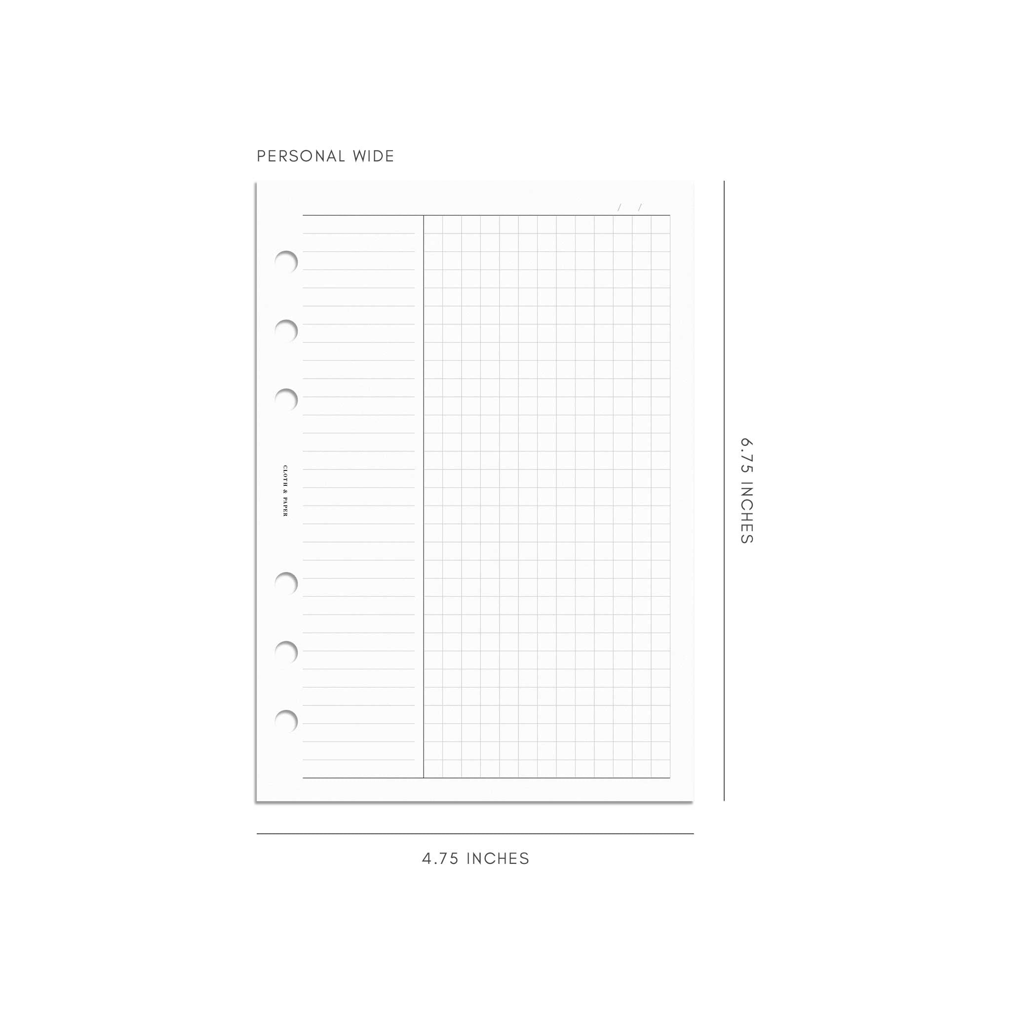 Column Note Taking Planner Insert | Cloth & Paper – CLOTH & PAPER