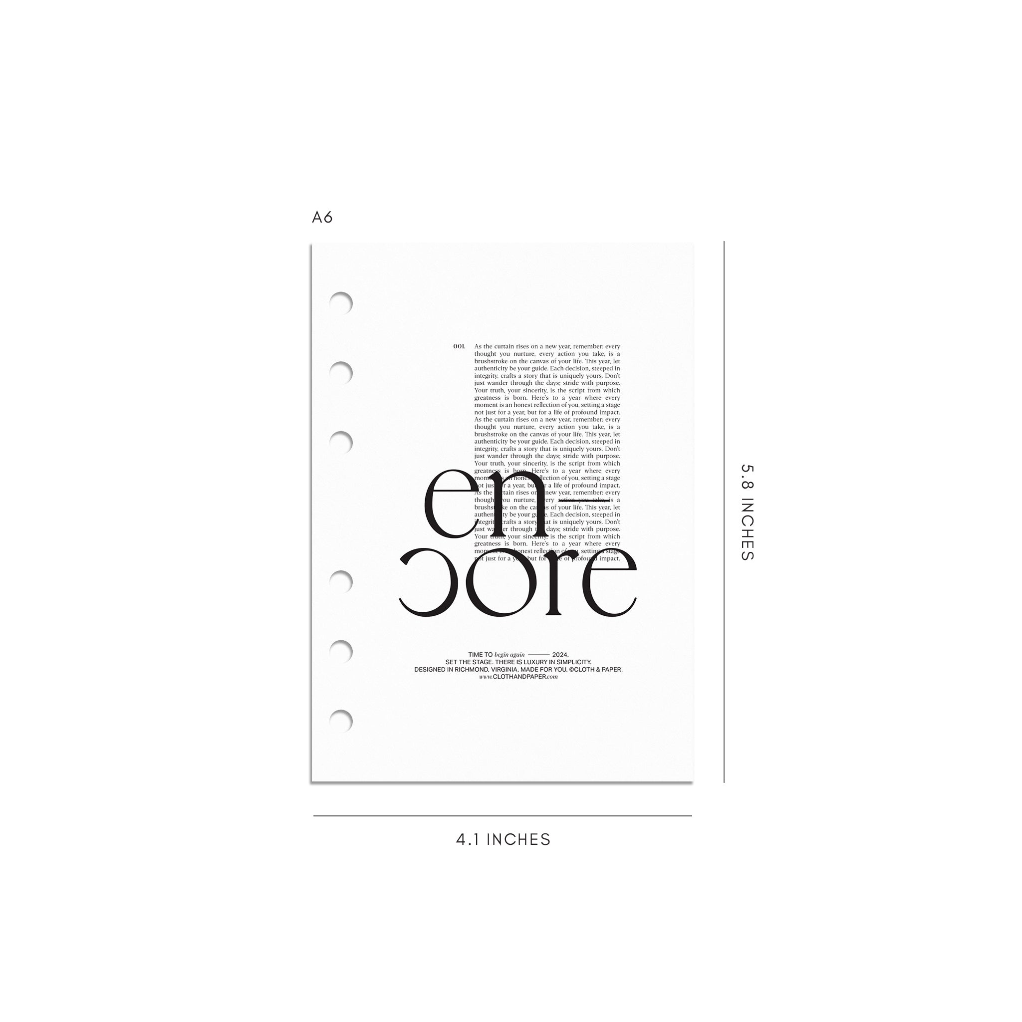 Encore Planner Dashboard Cloth Paper CLOTH PAPER Encore planner dashboard cloth paper cloth paper