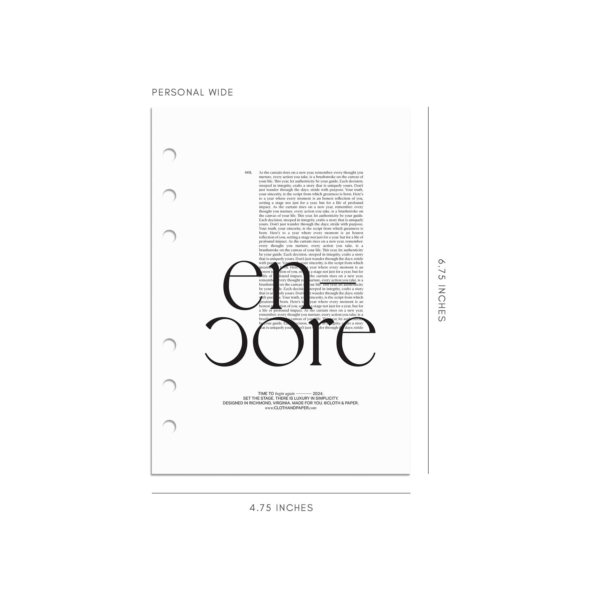 Encore Planner Dashboard Cloth Paper CLOTH PAPER Encore planner dashboard cloth paper cloth paper