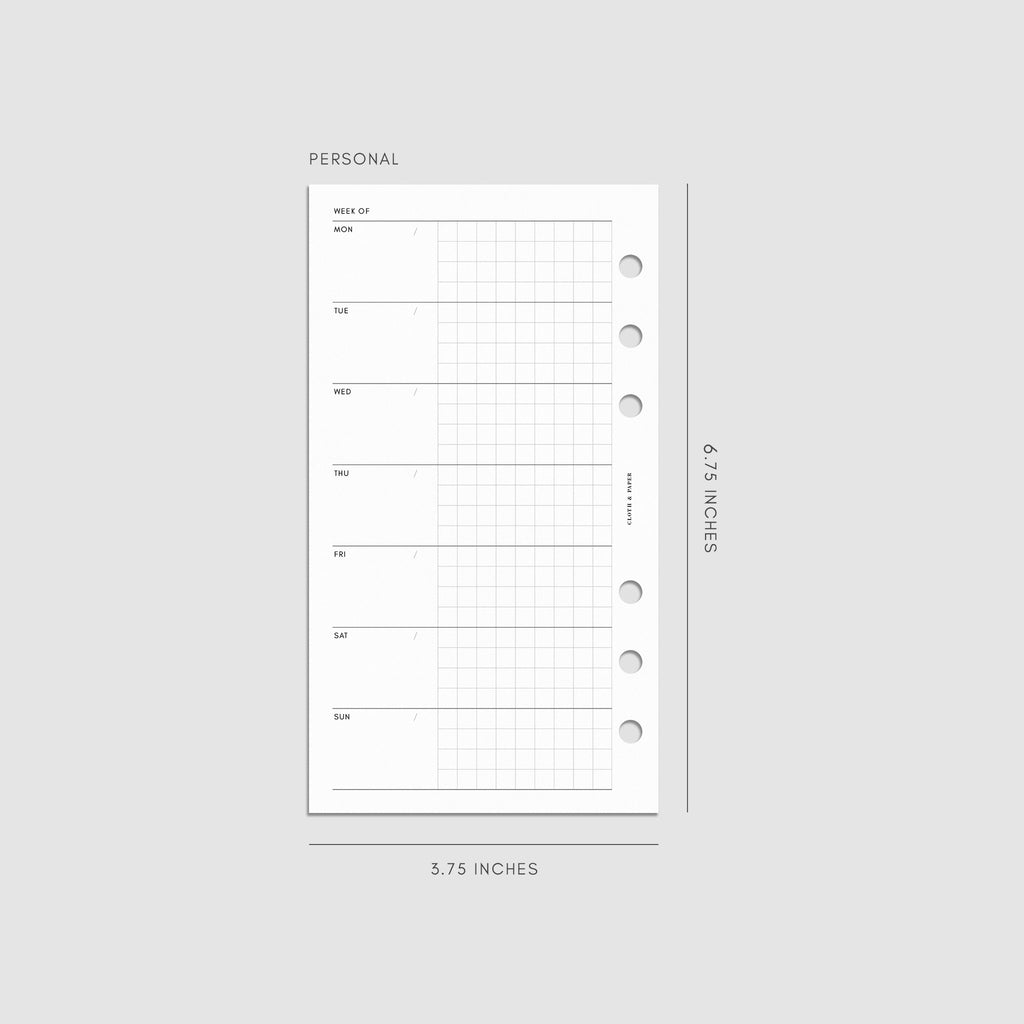 Hobonichi Style Weekly Layout Planner Inserts | Cloth & Paper – CLOTH ...