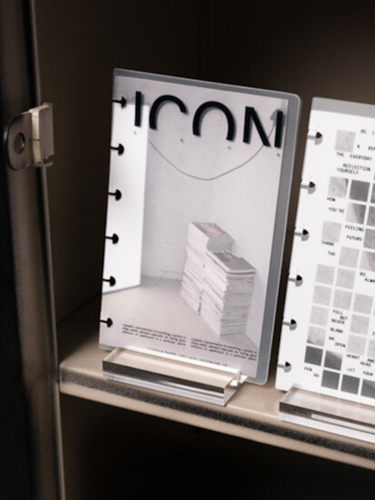 Icon Planner Cover + Dashboard Set shown on a shelf beside other cover and dashboard sets.