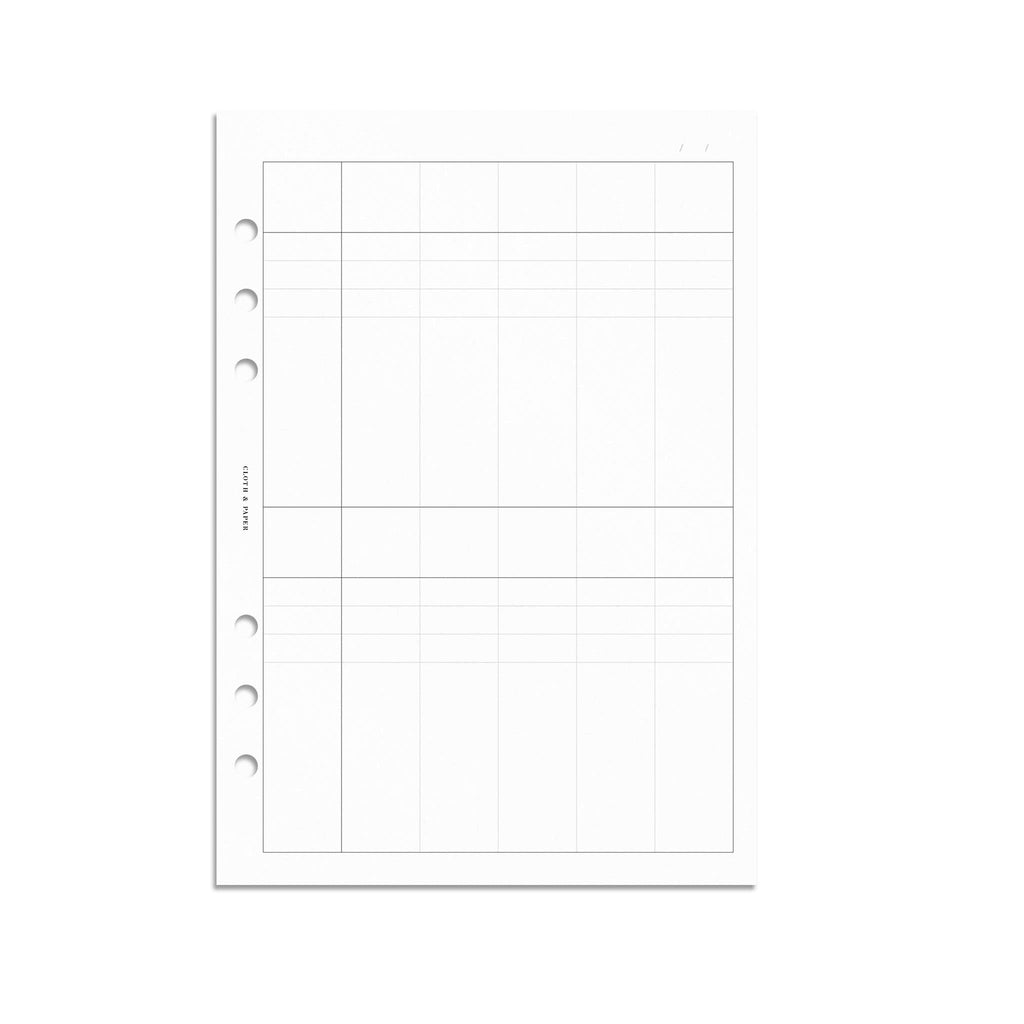 Journey Jotter Planner Insert, Cloth and Paper. Digital mockup of insert on a white background. Size shown is A5.