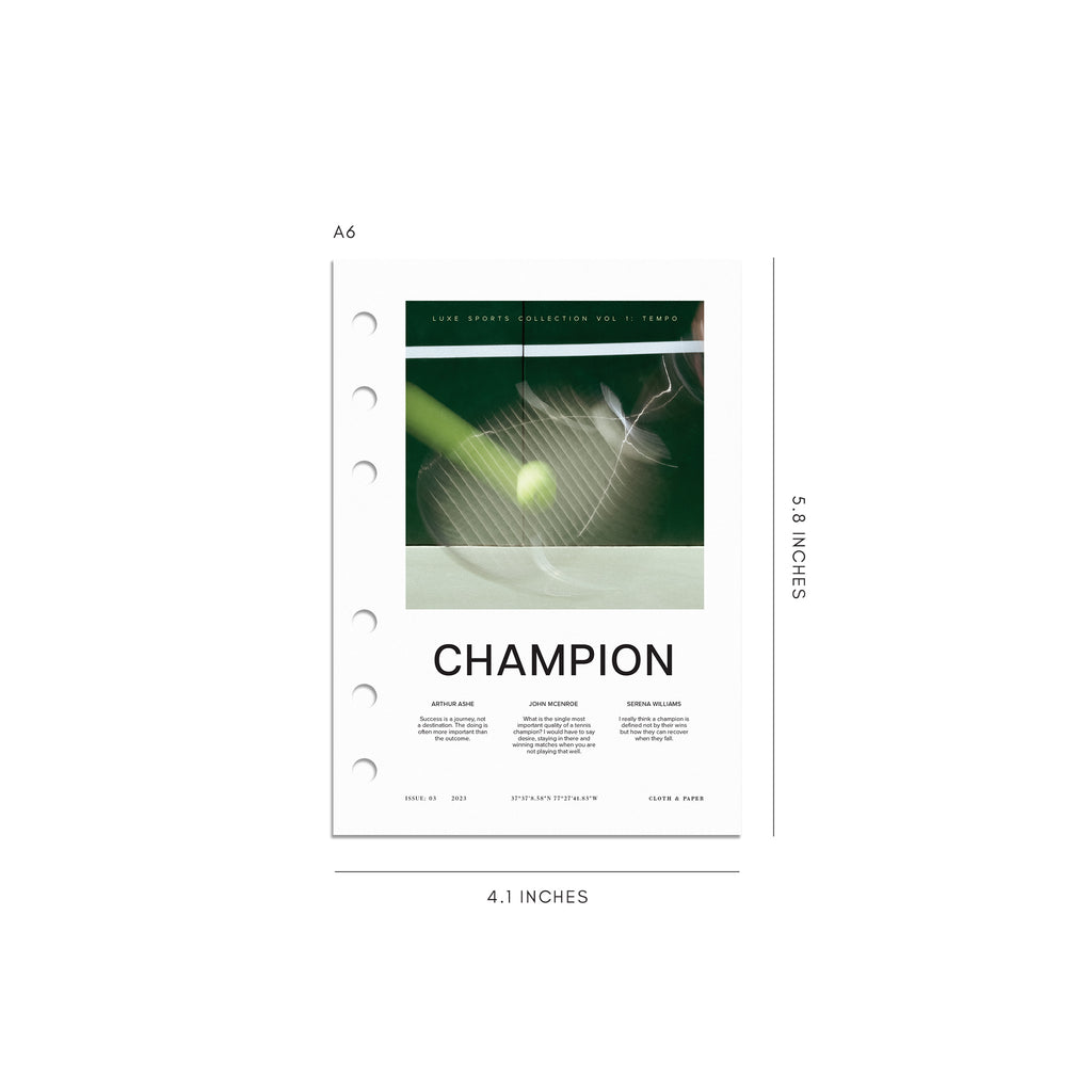 Digital mockup of Champion dashboard in A6. 