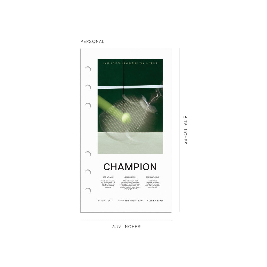 Digital mockup of Champion dashboard in Personal. 