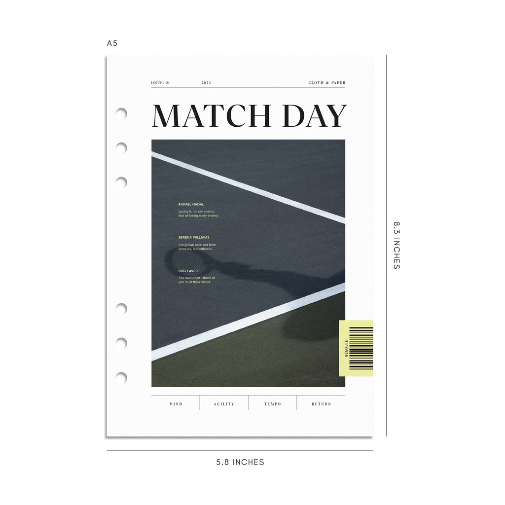 Digital mockup of Match Day dashboard in A5. 