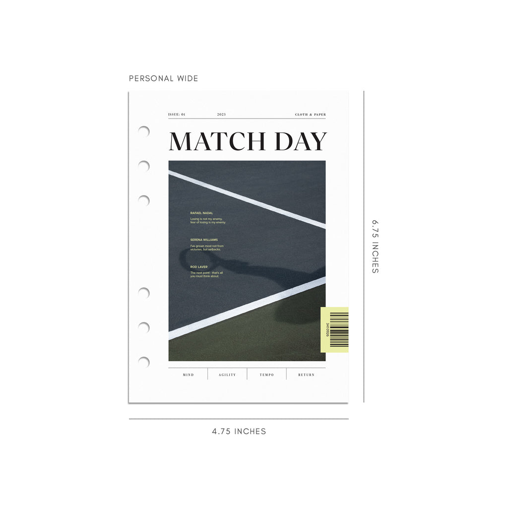 Digital mockup of Match Day dashboard in Personal Wide. 