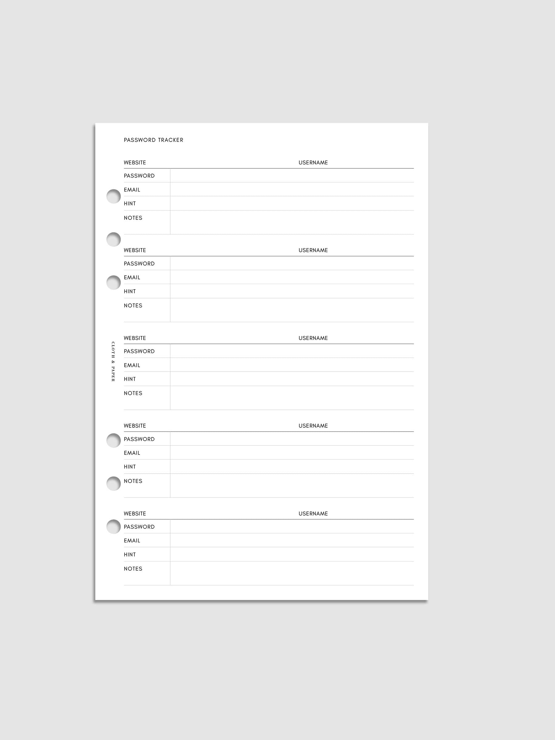 Digital mockup of insert in A5.