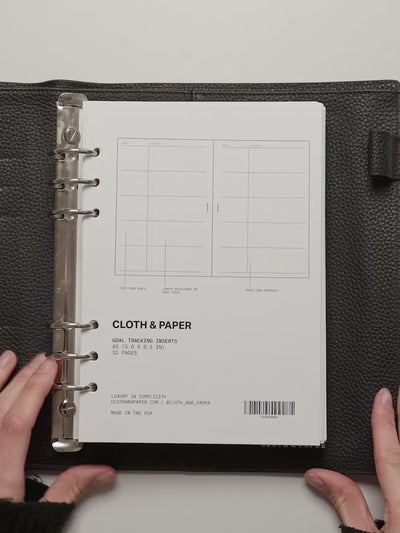 Flip through of Goal Tracking Planner Inserts by Cloth & Paper. 