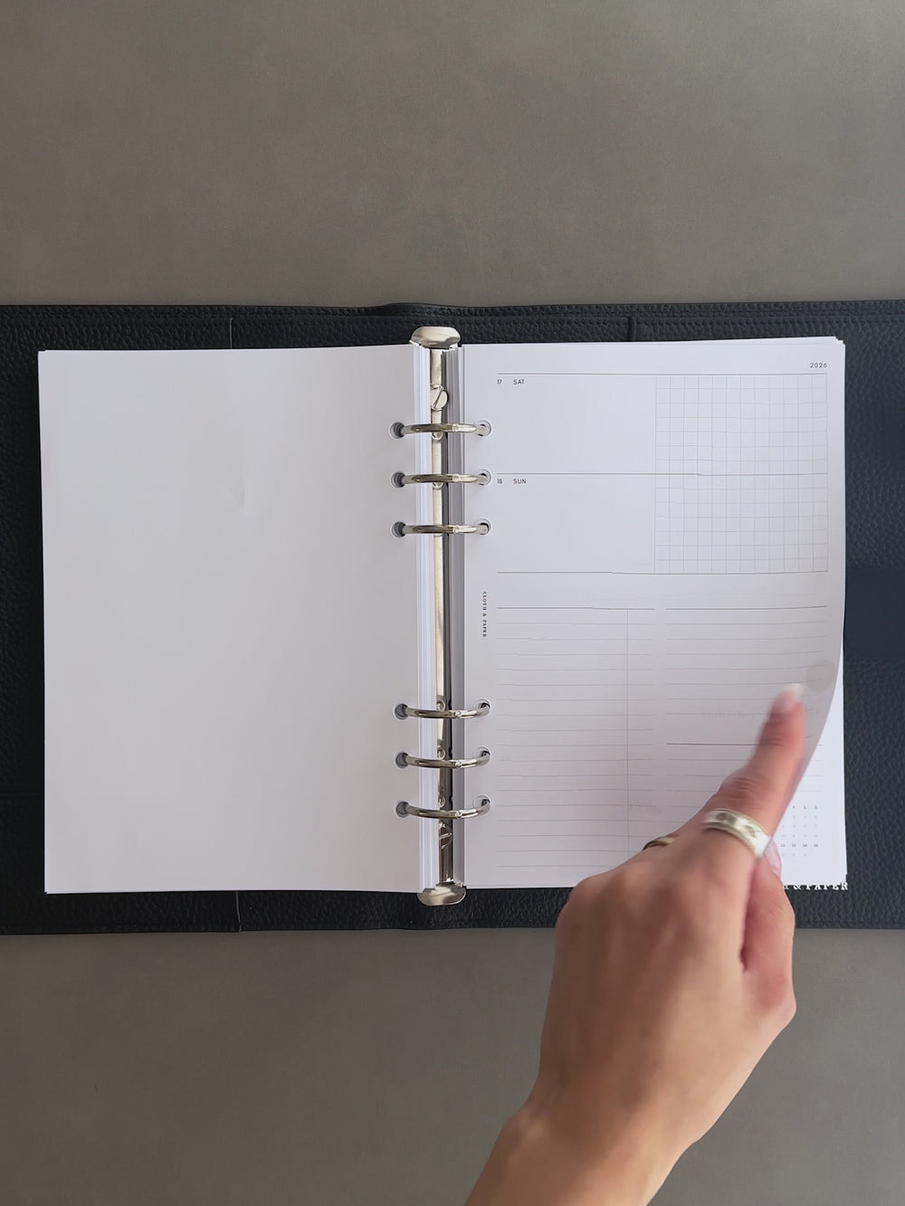 2026 Horizontal Weekly Planner Insert | Monday Start | Cloth & Paper