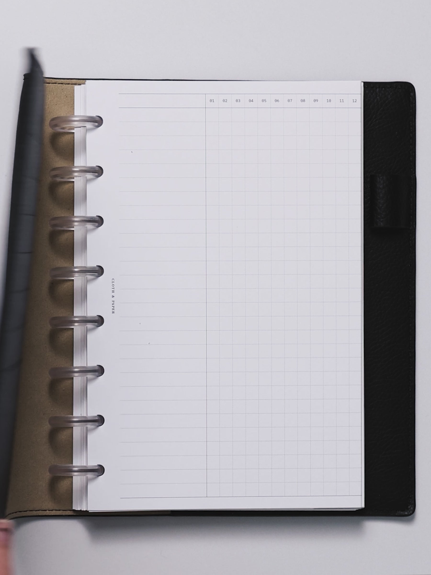 Video showing the Habit Tracker Fold Out Insert inside a planner. 
