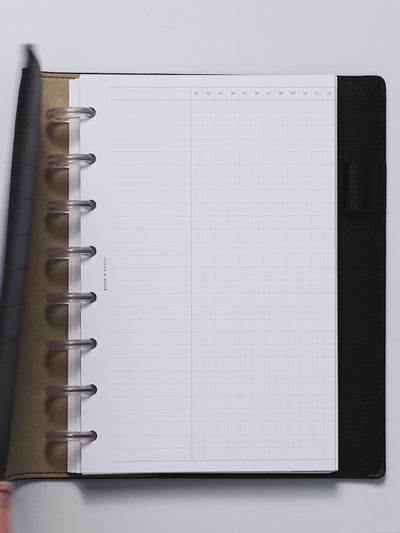 Video showing the Habit Tracker Fold Out Insert inside a planner. 