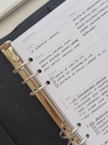 Video of the Extended Meeting Notes Planner Insert.