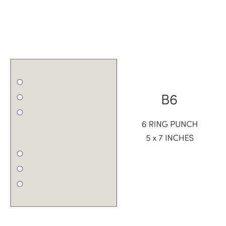 Cloth and Paper size guide - B6 - 5 x 7 inches