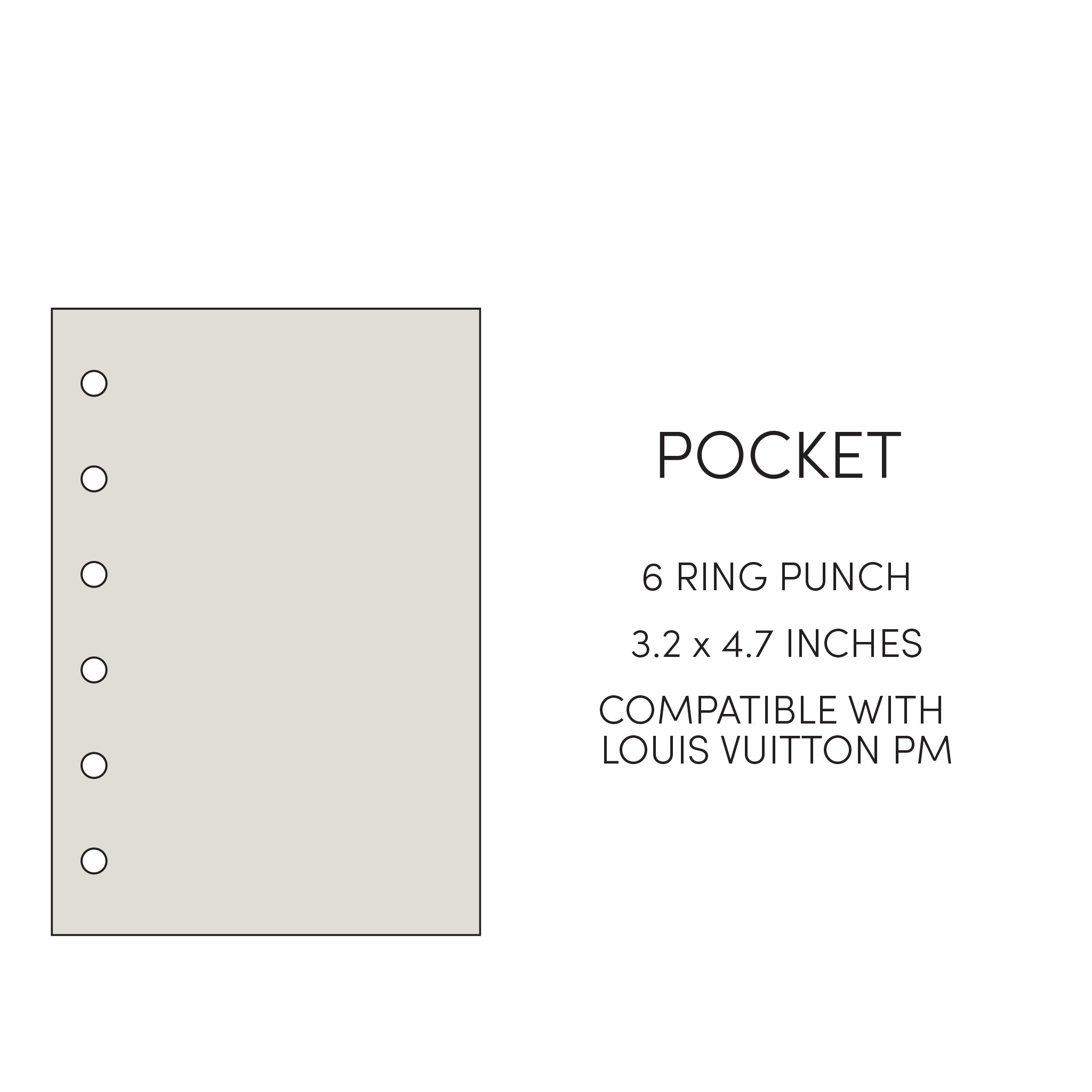 Cloth and Paper size guide - Pocket - 3.2 x 4.7 inches