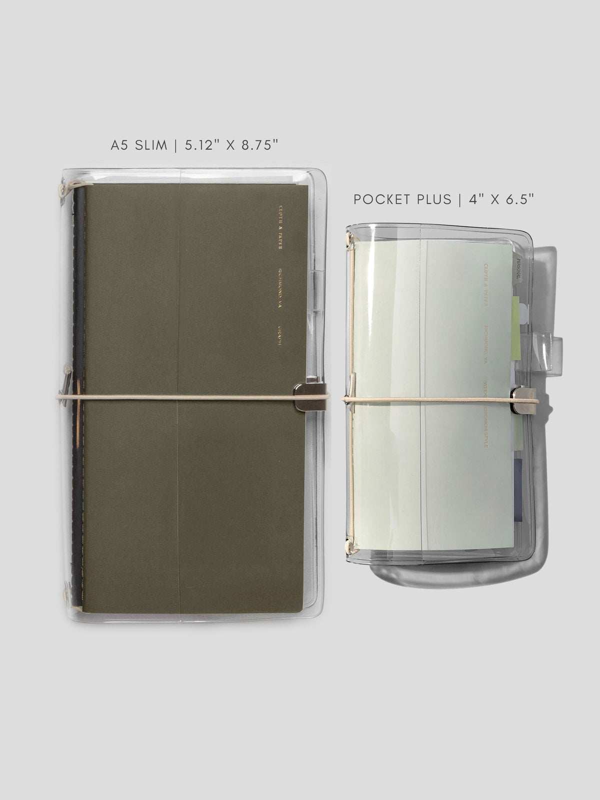 Clear Vinyl Planner | Pocket Plus | Cloth & Paper
