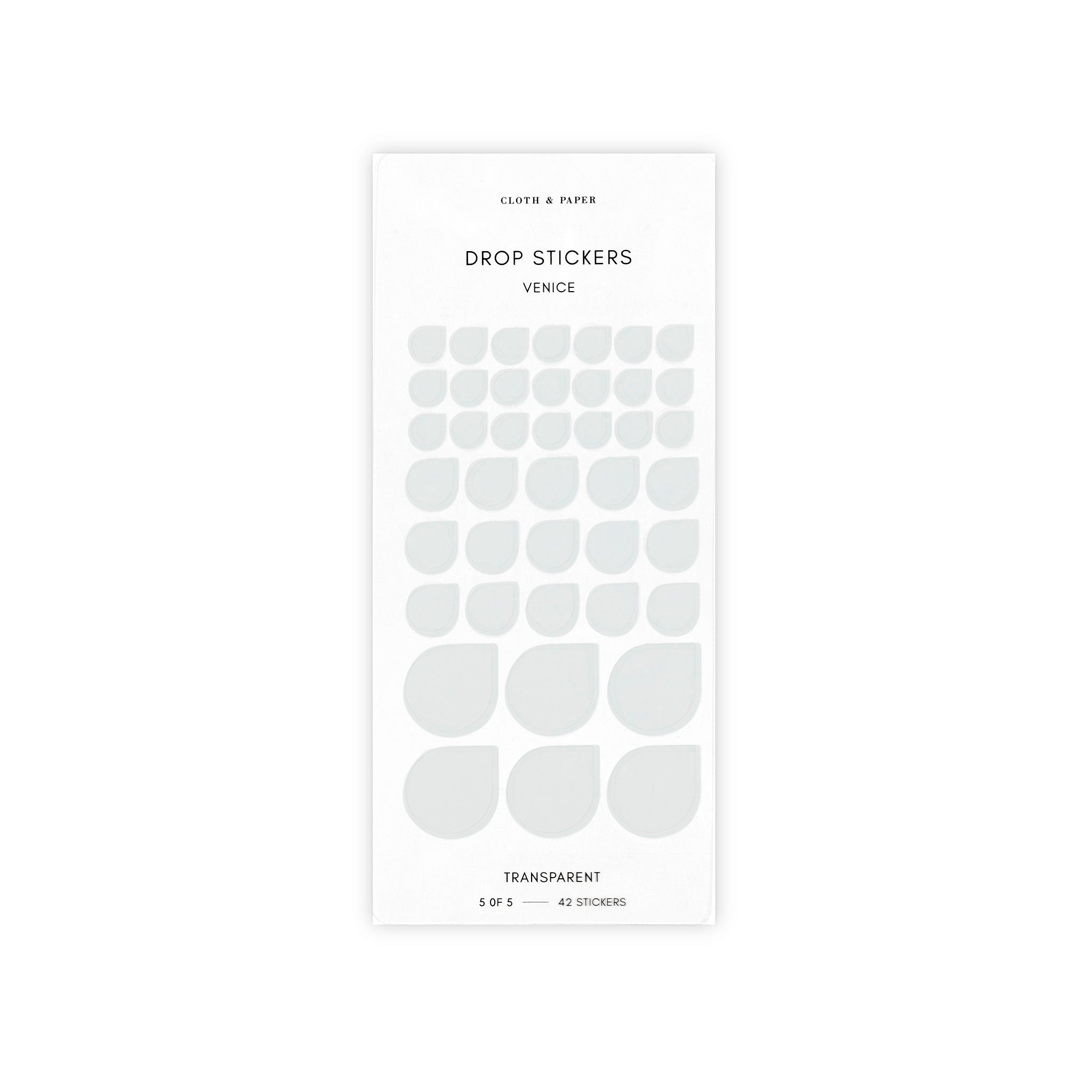 Minimal Shape Sticker Set | Transparent | Drops | Cloth & Paper – CLOTH ...