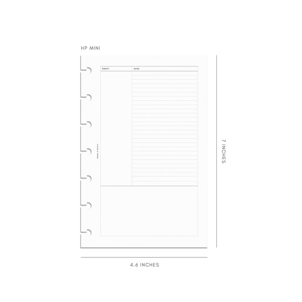 Cornell Style Note Inserts