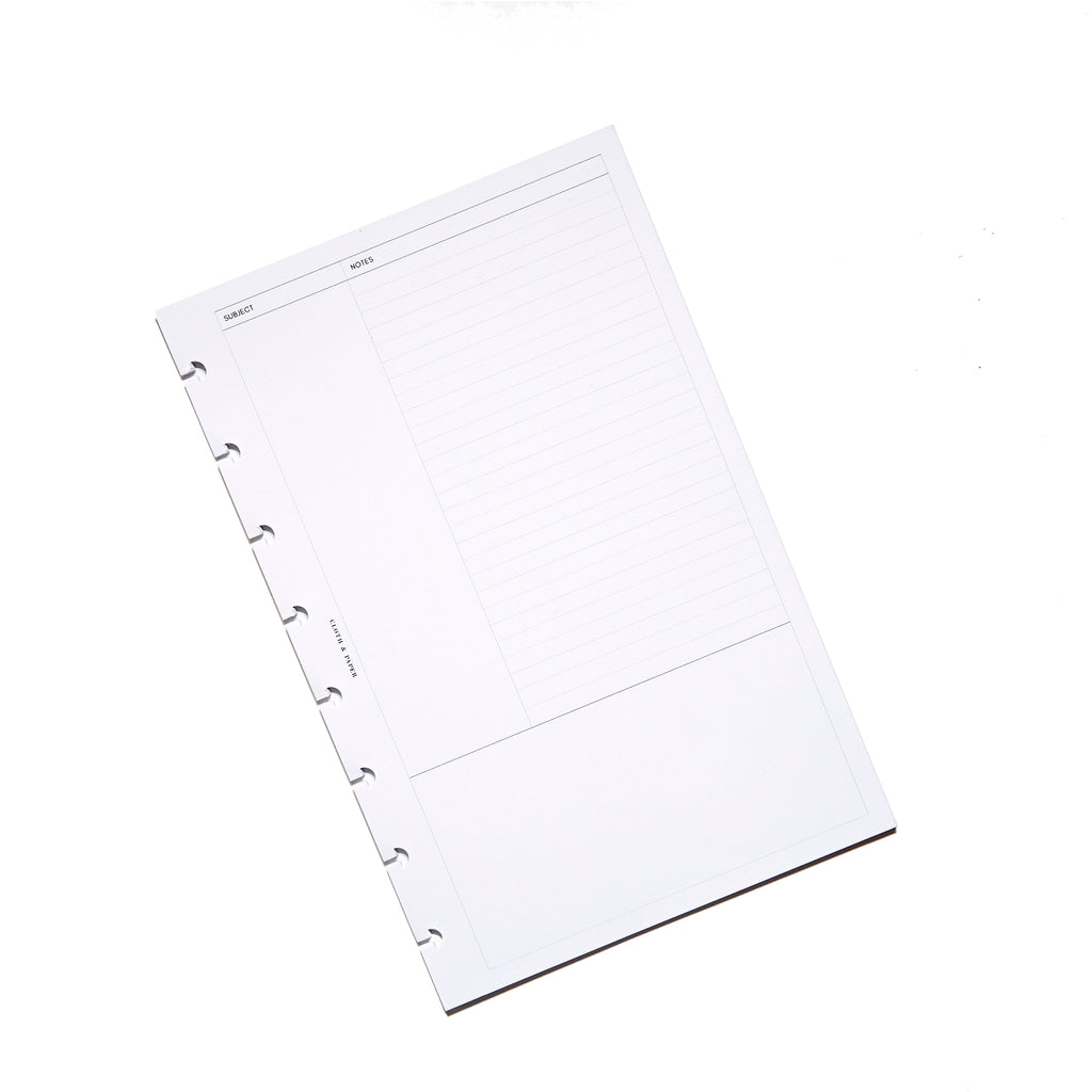 Cornell Style Note Inserts | 2nd Edition | Cloth and Paper